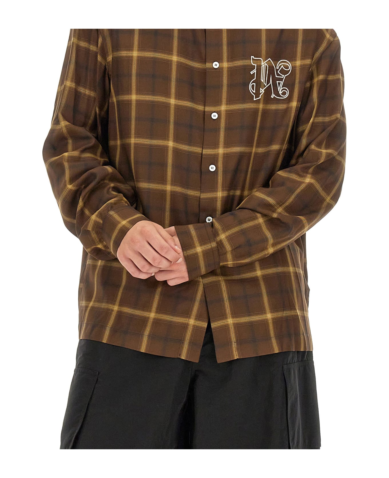 Palm Angels Monogram Shirt - Brown