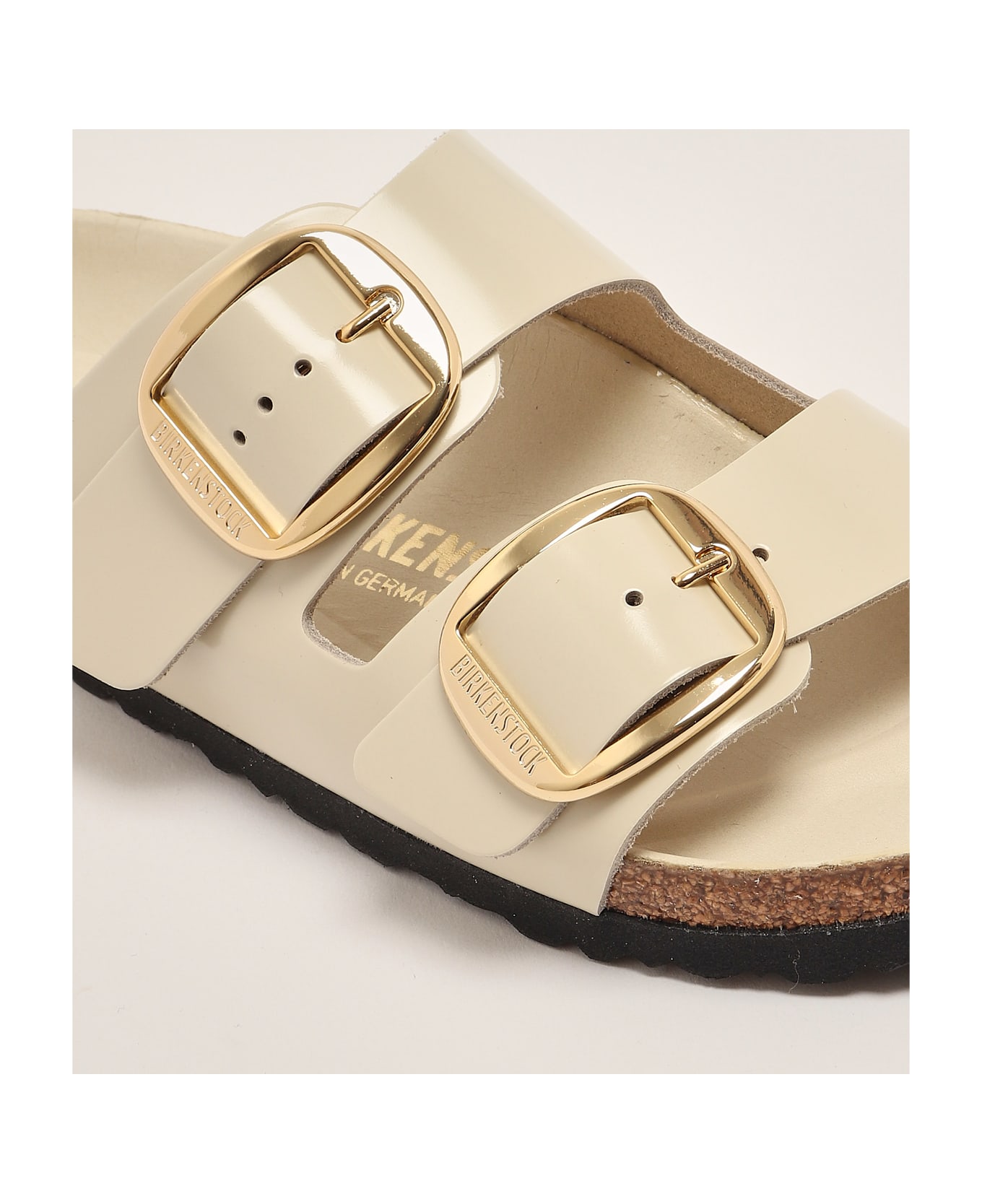 Birkenstock Arizona Big Buckle Shine Ecru Sandal - ECRU