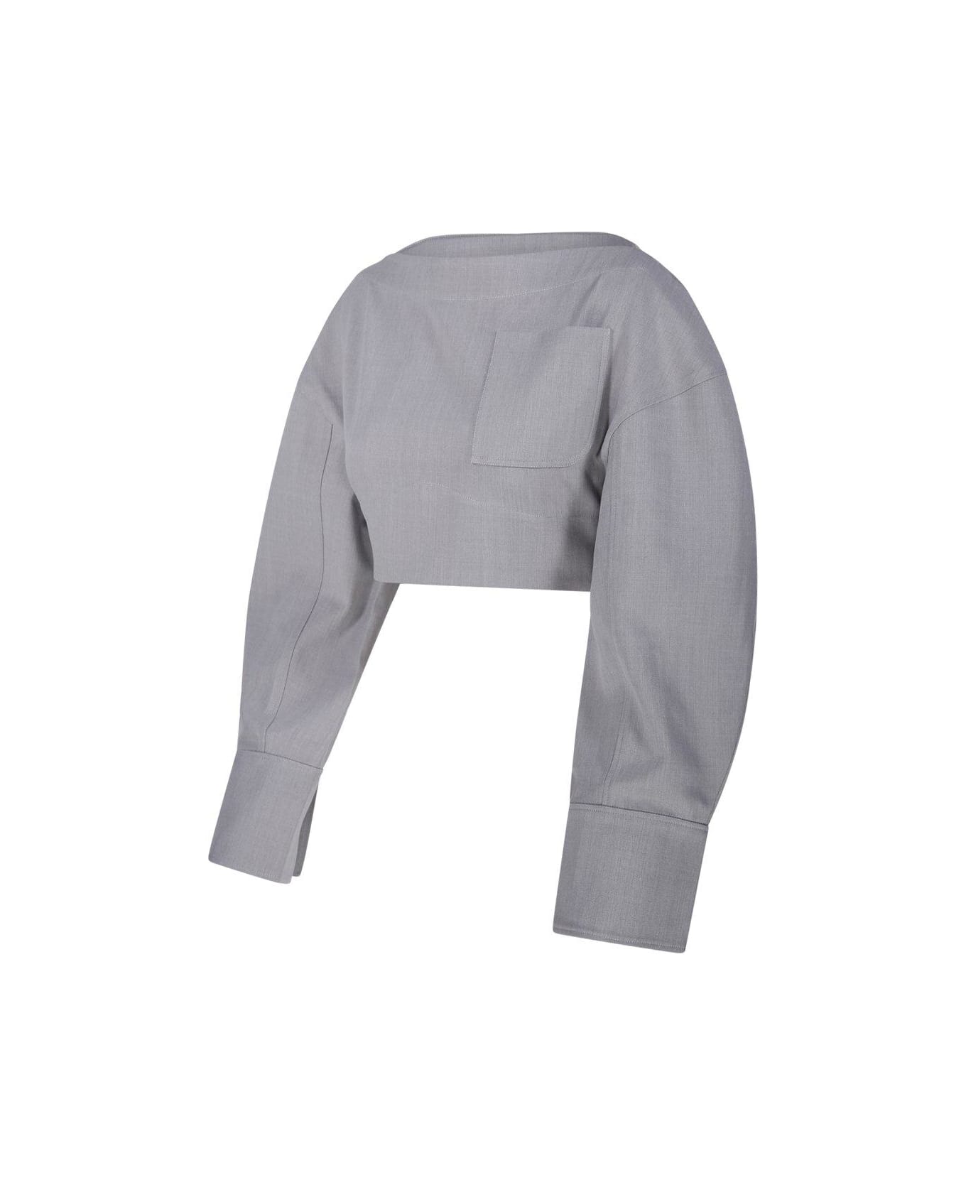 Jacquemus Cropped Long-sleeve Top - Grey