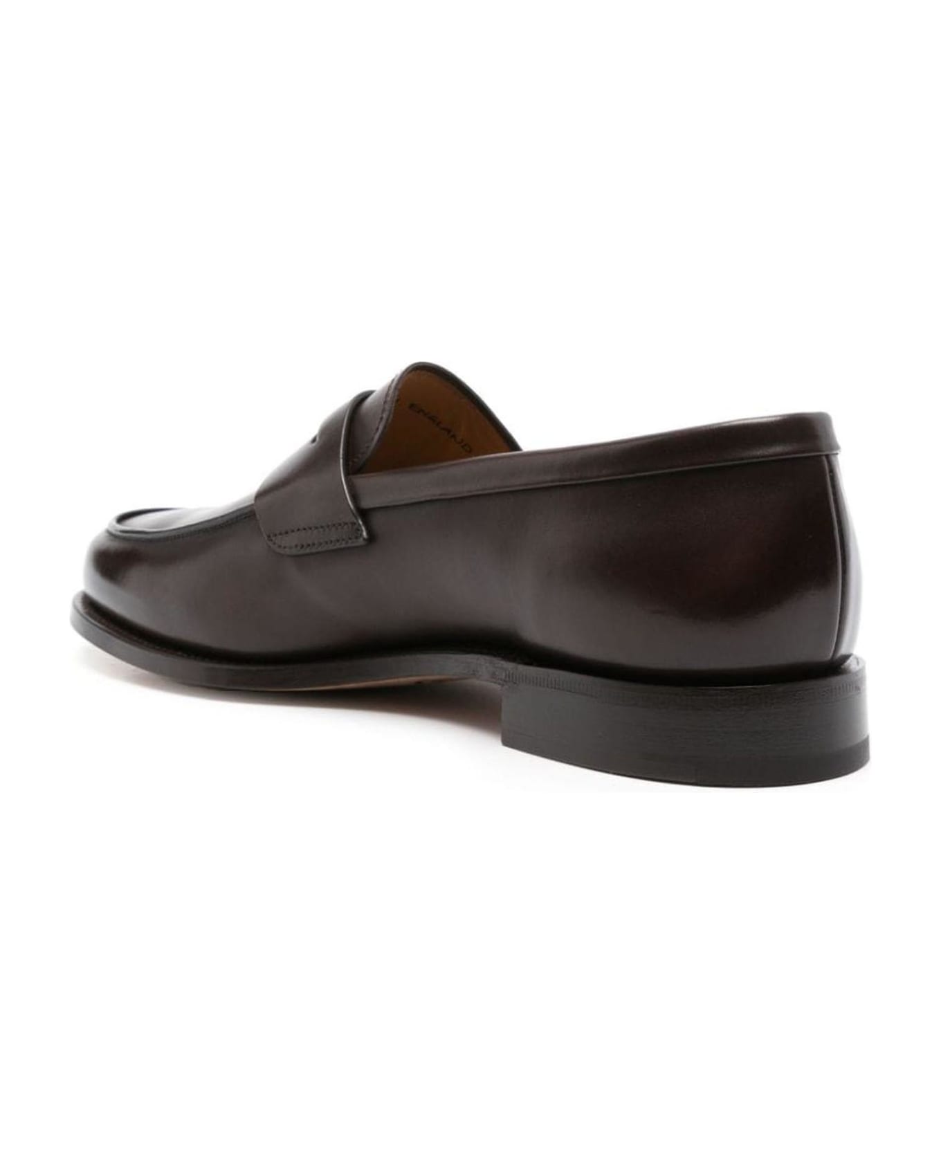 Church's Ebony Calf Leather Milford Penny Loafers - Dark Brown