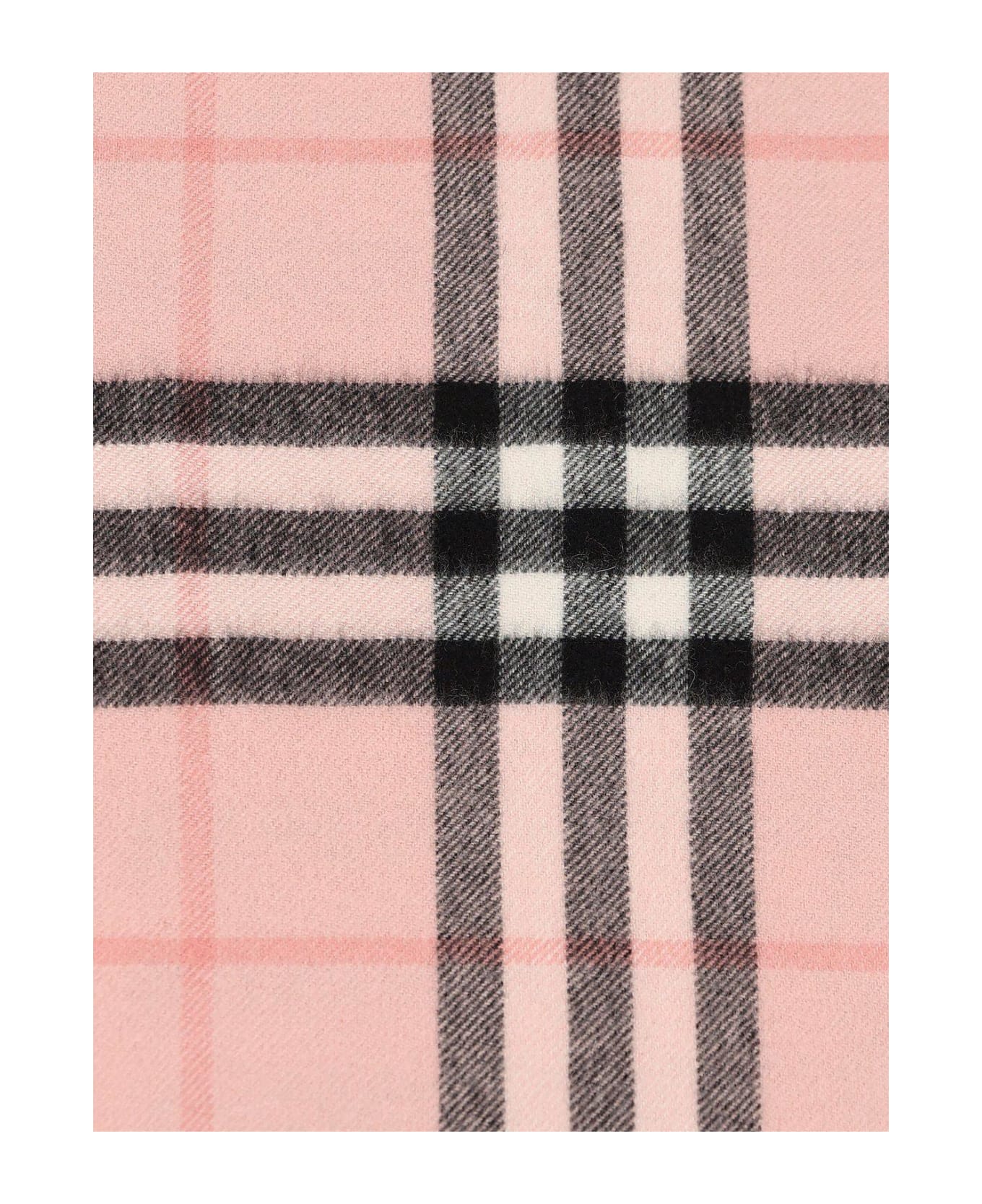 Burberry Checked Fringed Knit Scarf