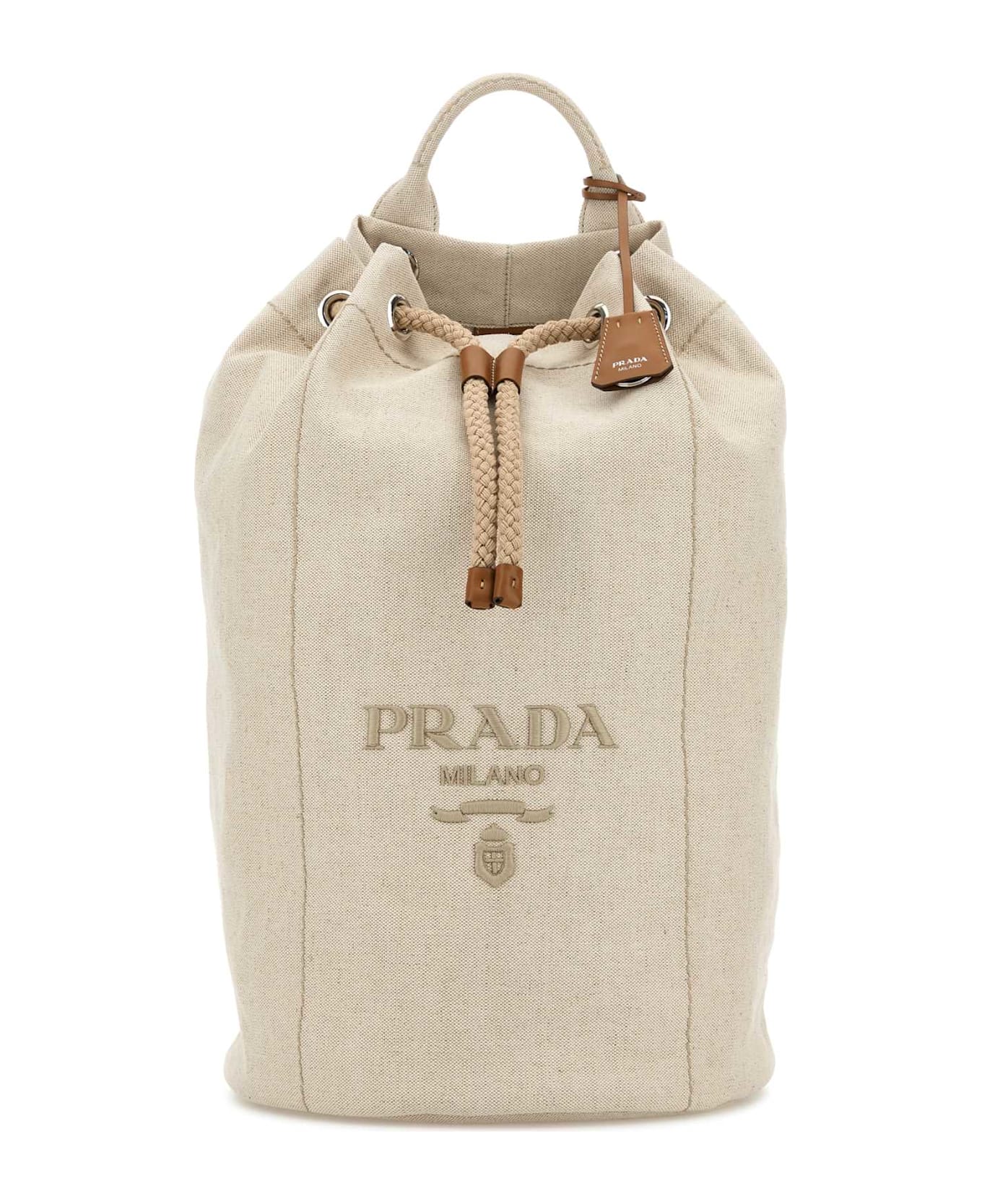 Prada Sand Canvas Backpack - NATURALE