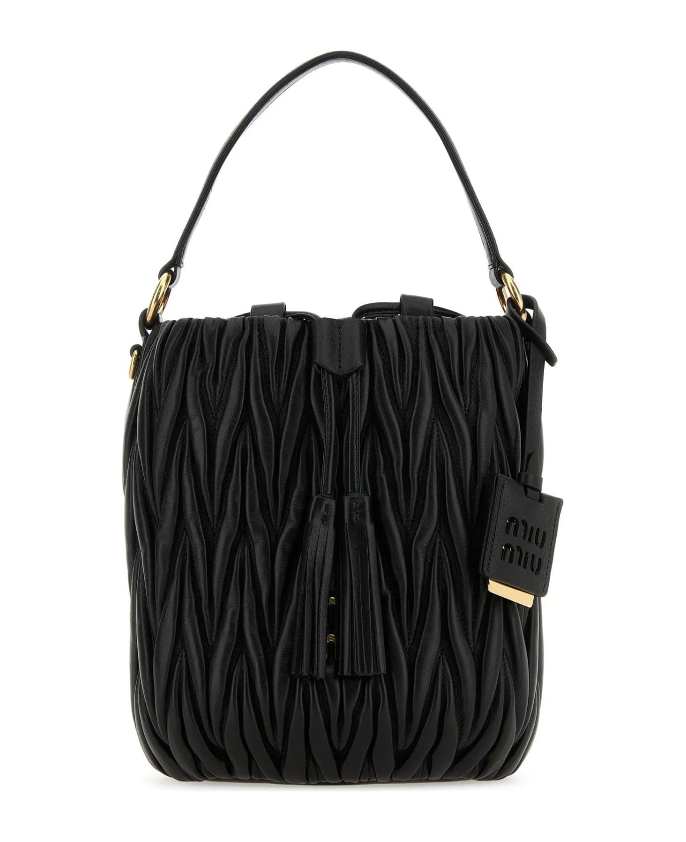 Miu Miu Black Nappa Leather Handbag - Black