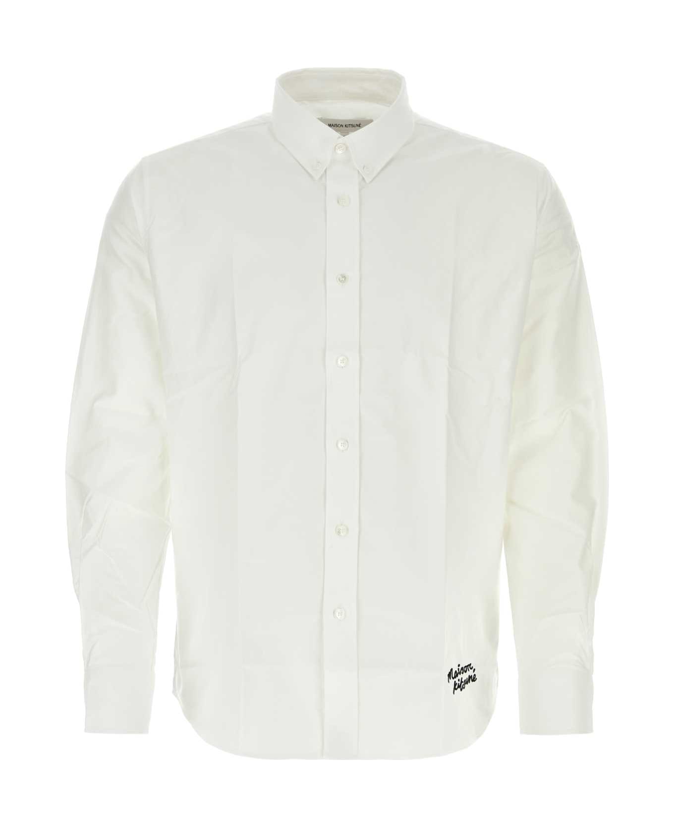 Maison Kitsuné White Cotton Shirt - WHITE