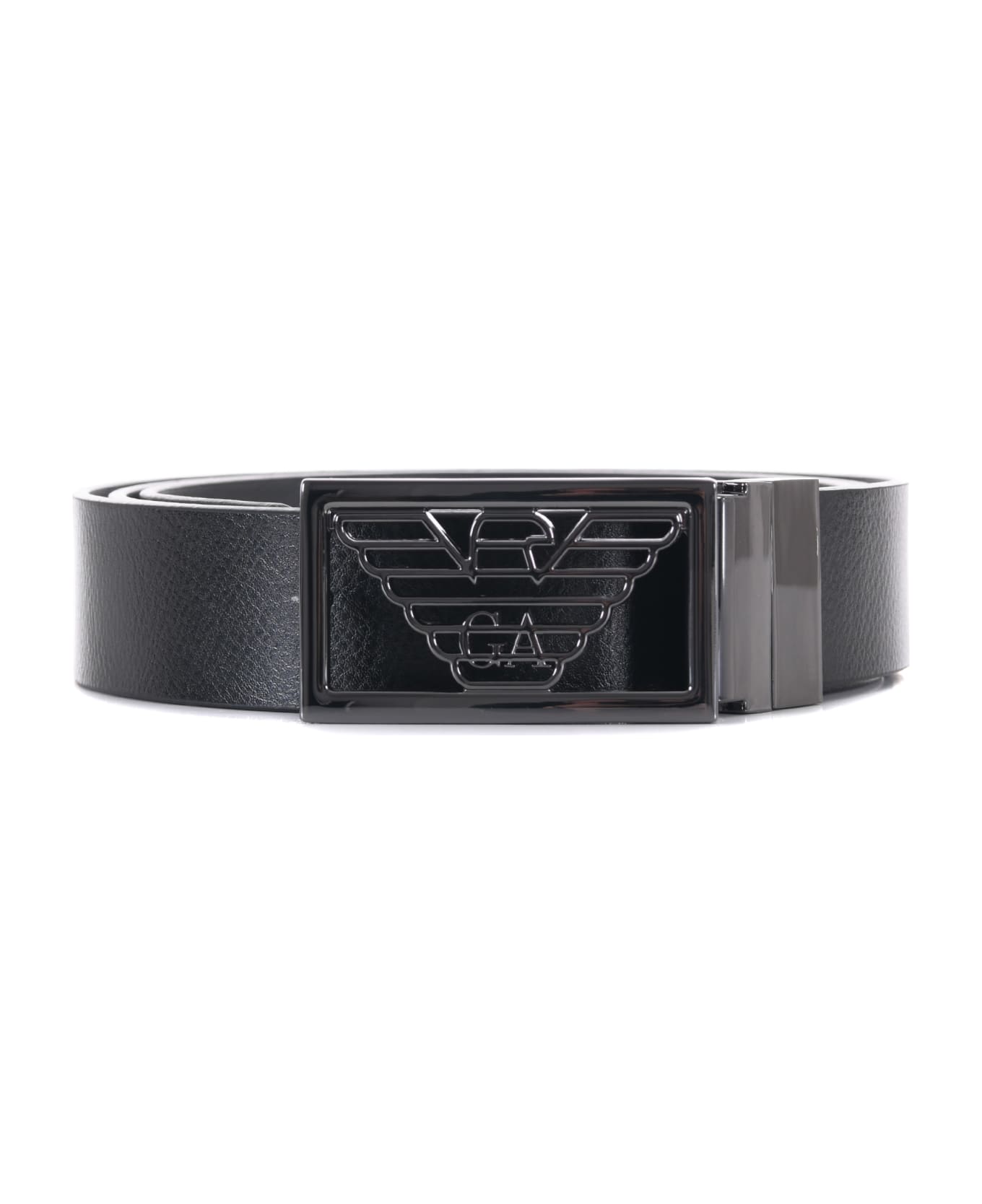 Emporio Armani Reversible Plate Belt - BLACK ベルト