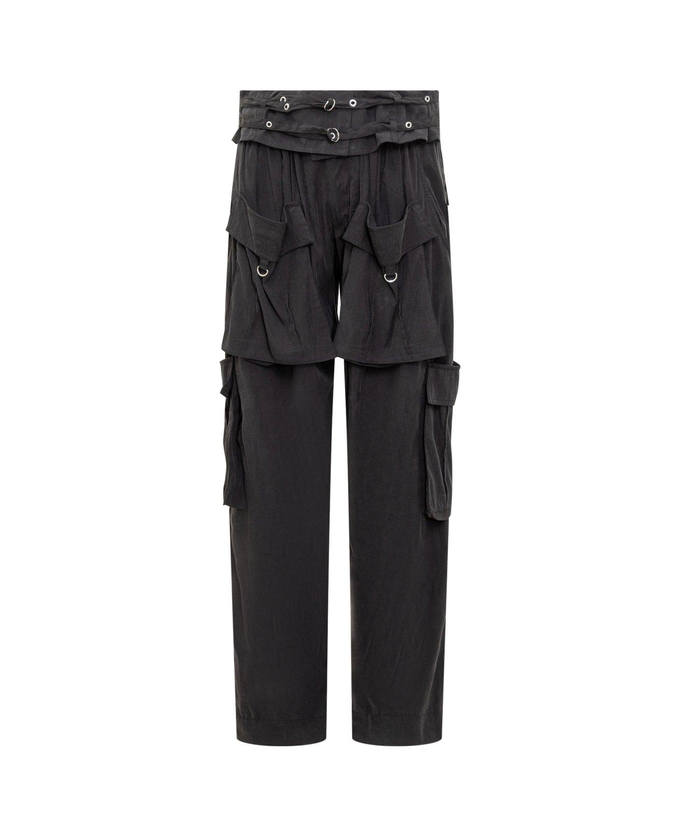Isabel Marant Hadja Mid-rise Belted Cargo Trousers - Black