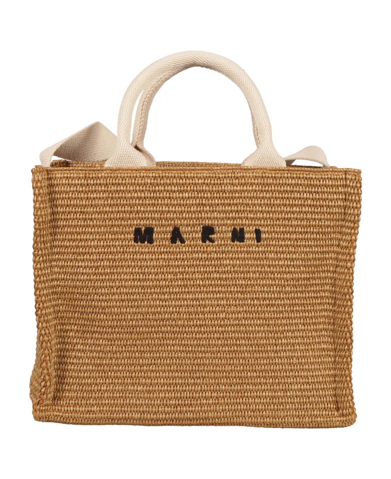 Marni Street-style Straw Shopper Bag - Raw Siena