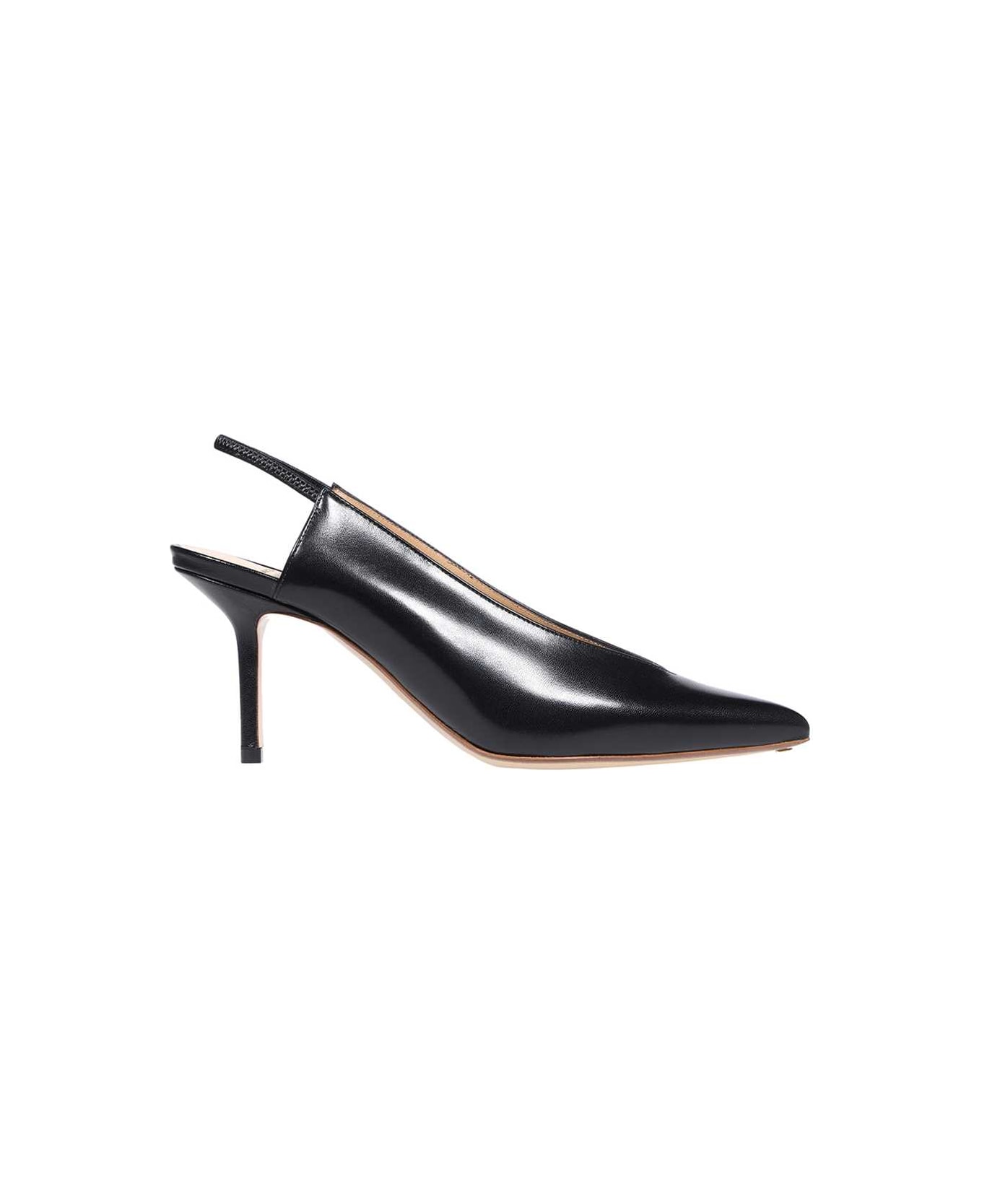 Francesco Russo Leather Slingback Pumps - black
