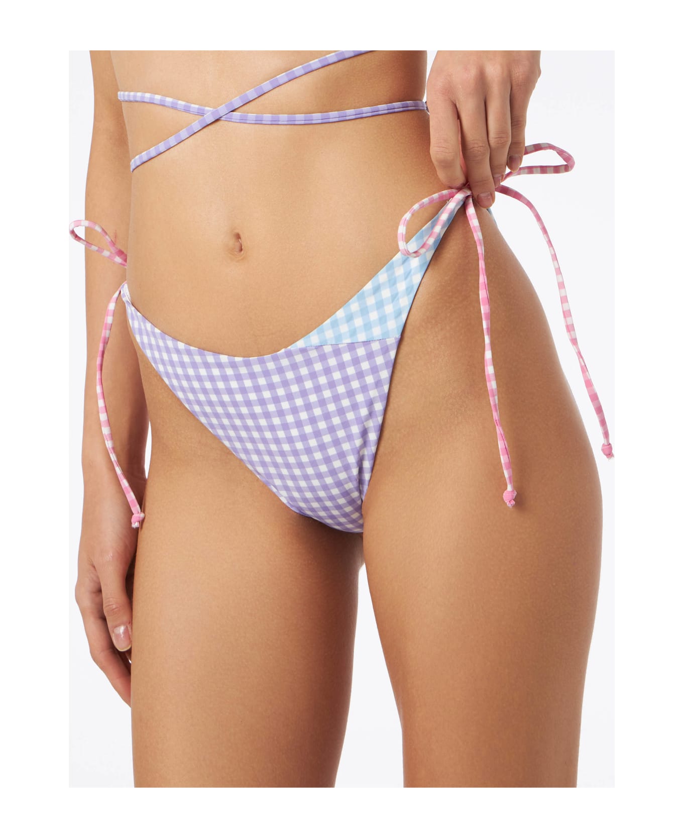 MC2 Saint Barth Gingham Cheeky Swim Briefs - MULTICOLOR