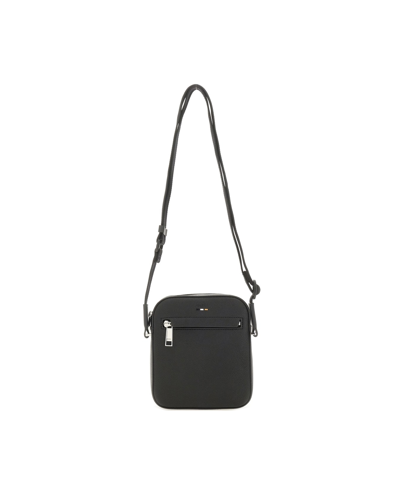 Hugo Boss "reporter" Bag With Embossed Logo - BLACK