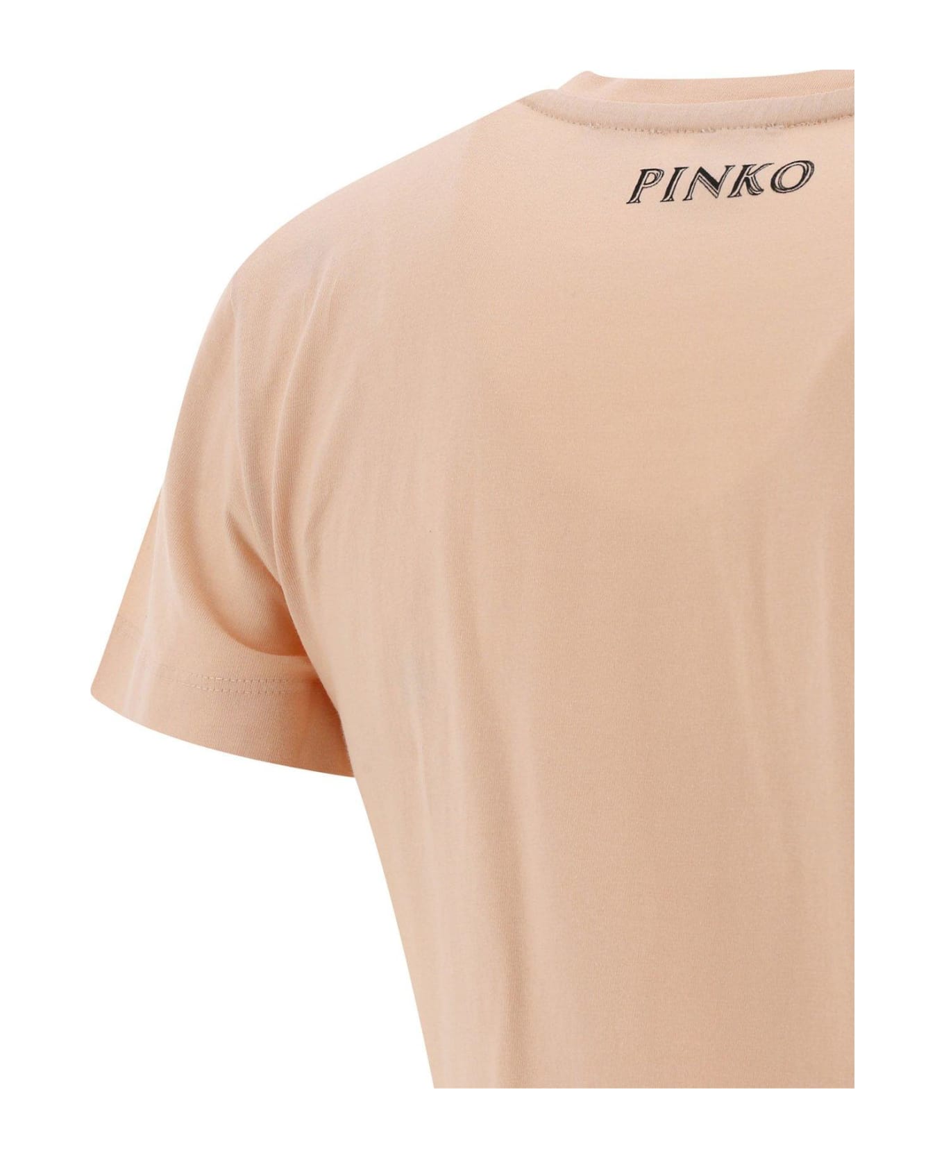 Pinko Graphic Printed Crewneck T-shirt - Rose