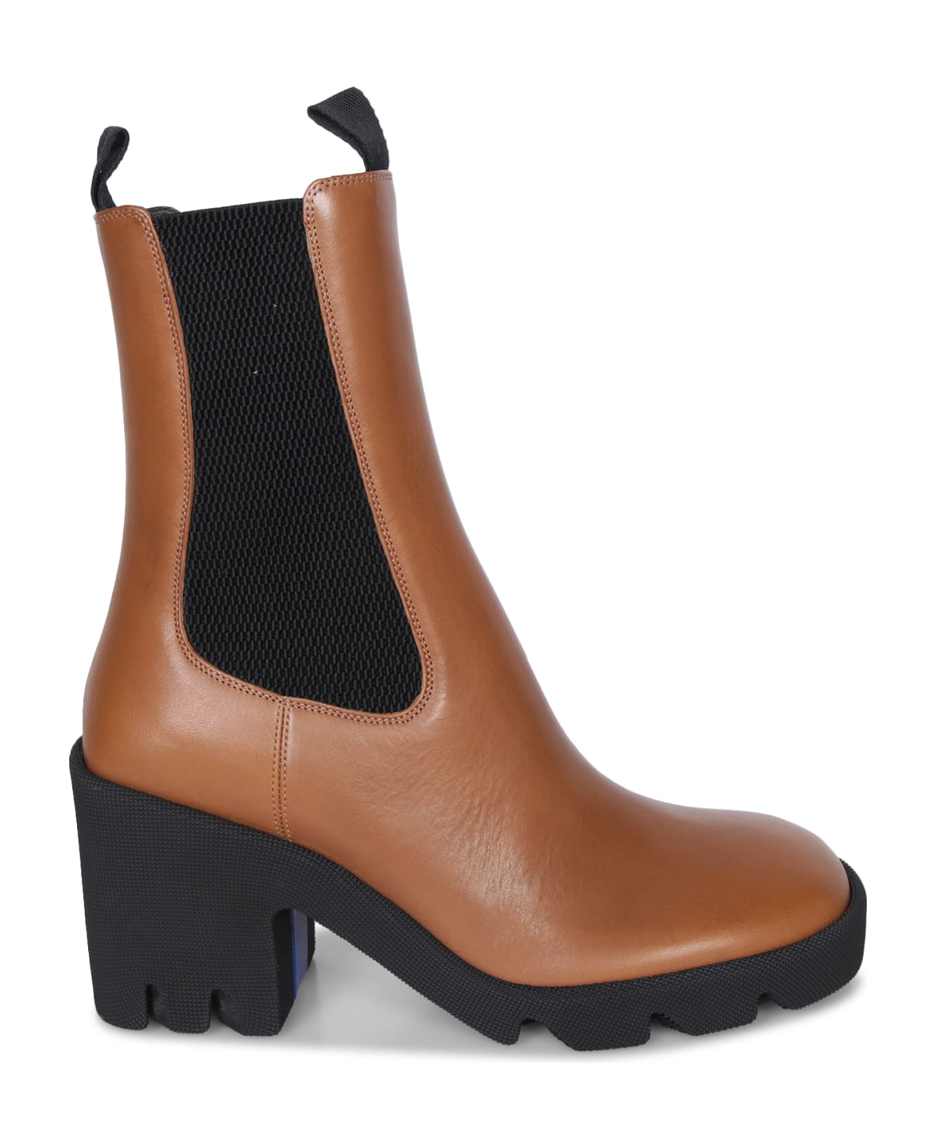 Burberry Roundtoe Heeled Ankle Boots - Brown