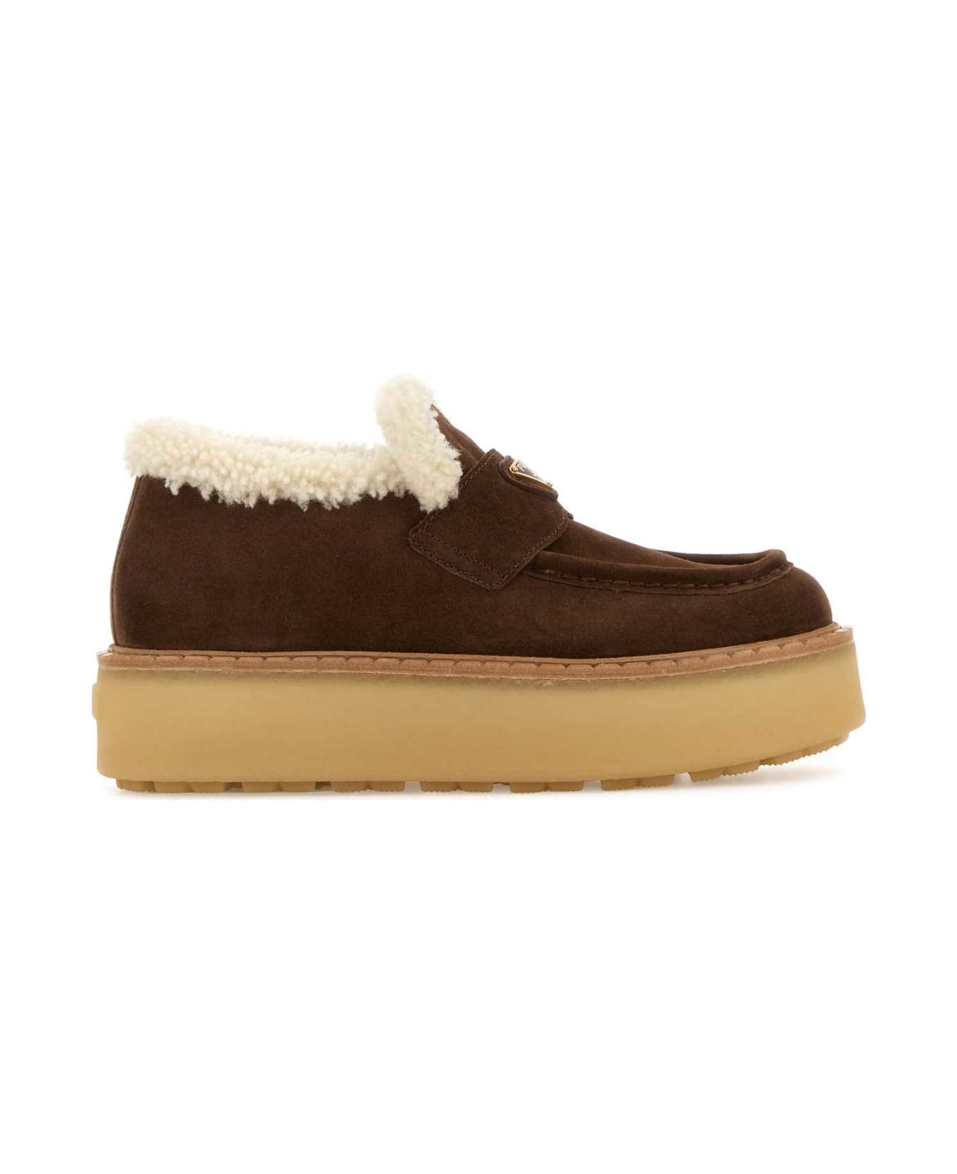 Prada Brown Suede Loafers - CACAO
