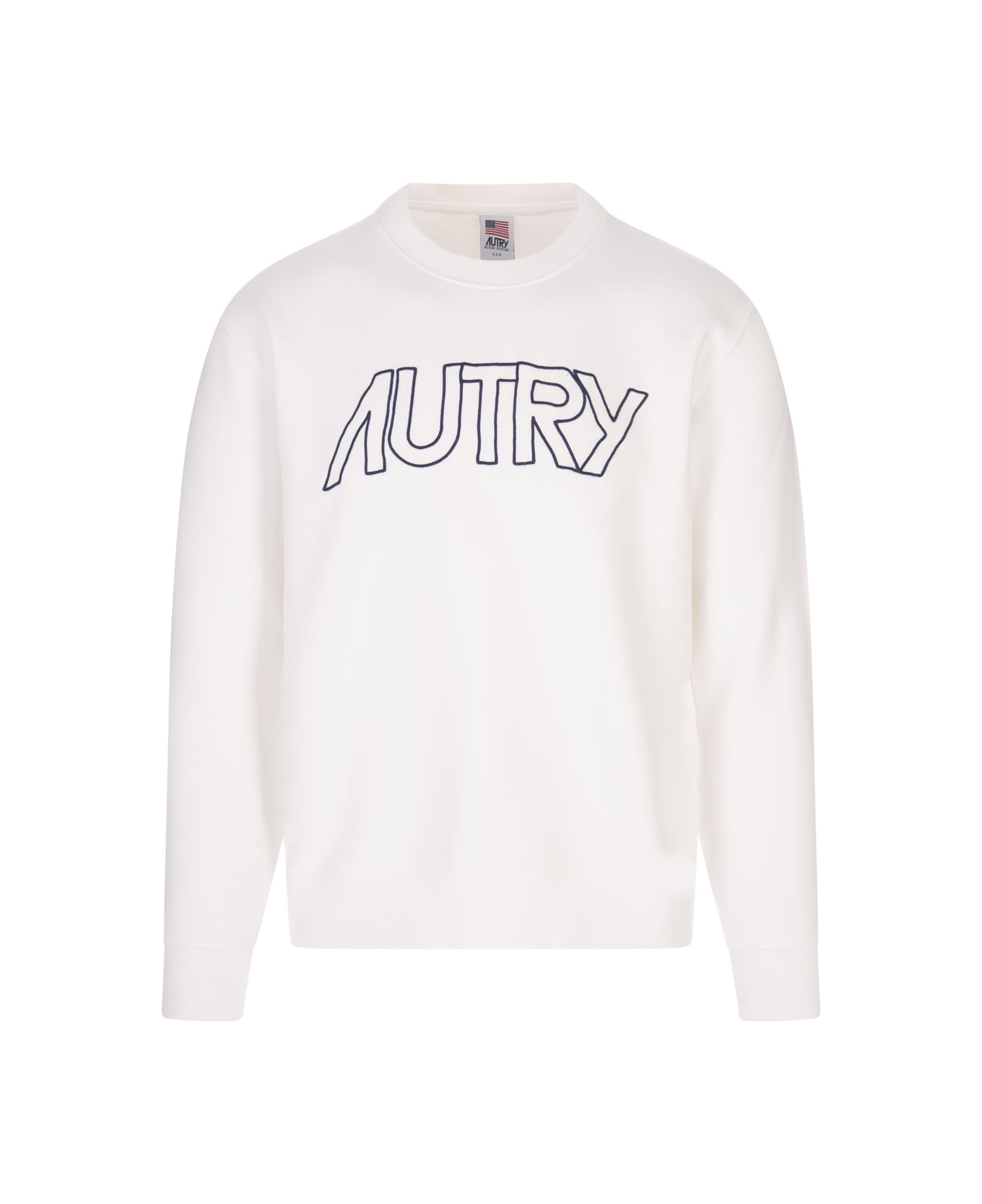 Autry Cotton Sweatshirt With Logo - Bianco