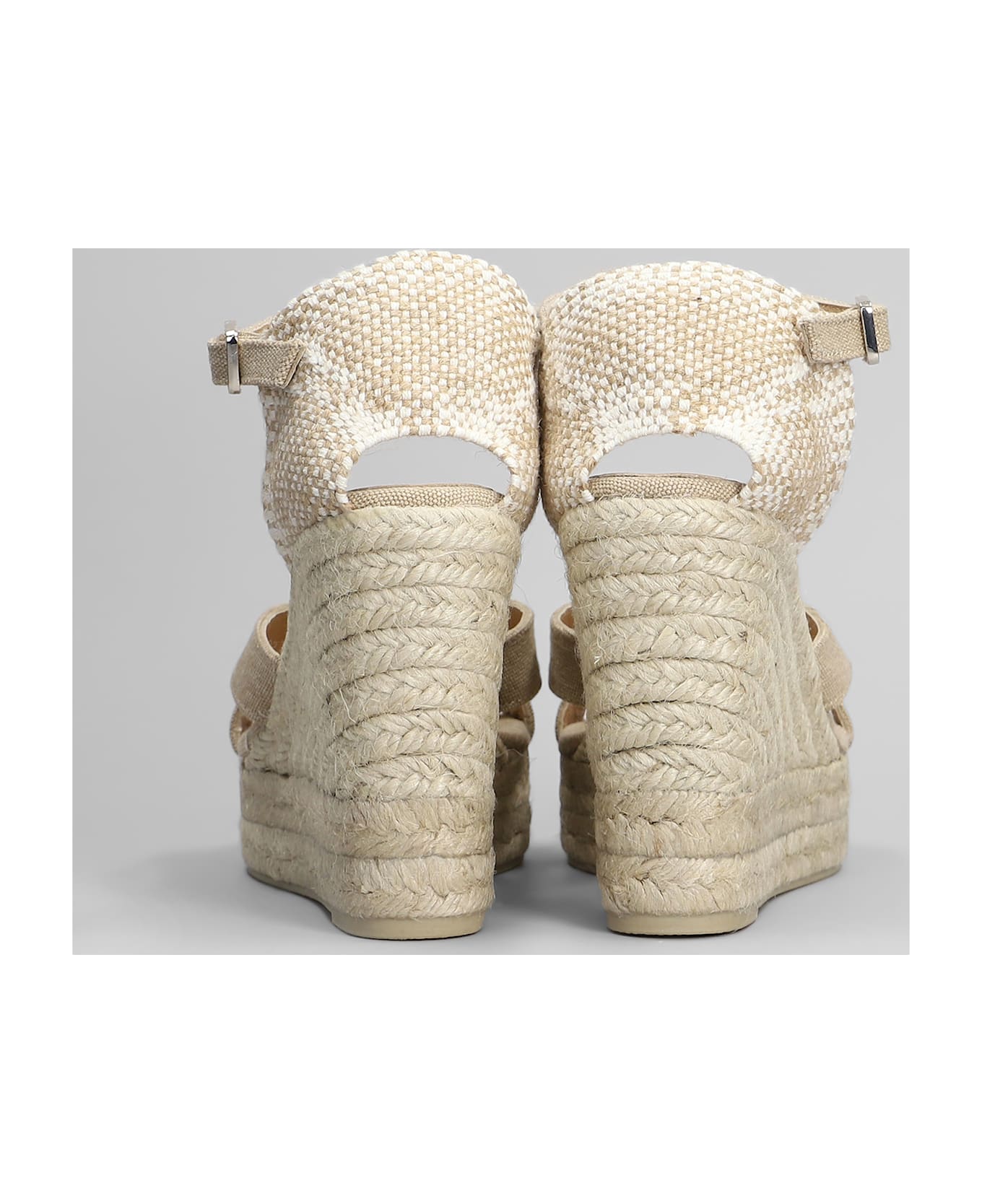 Castañer Bruna-8ed-002 Wedges In Beige Canvas - beige