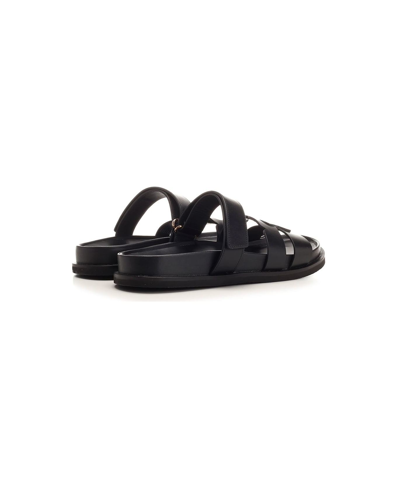 Tory Burch 't' Leather Sandals - Nero