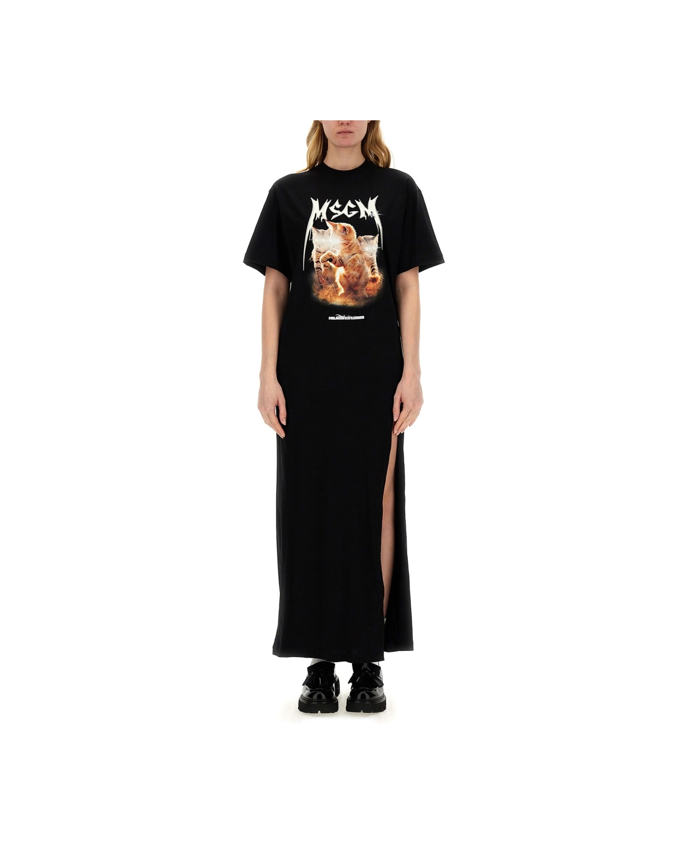 MSGM Dress With Print - BLACK ワンピース＆ドレス