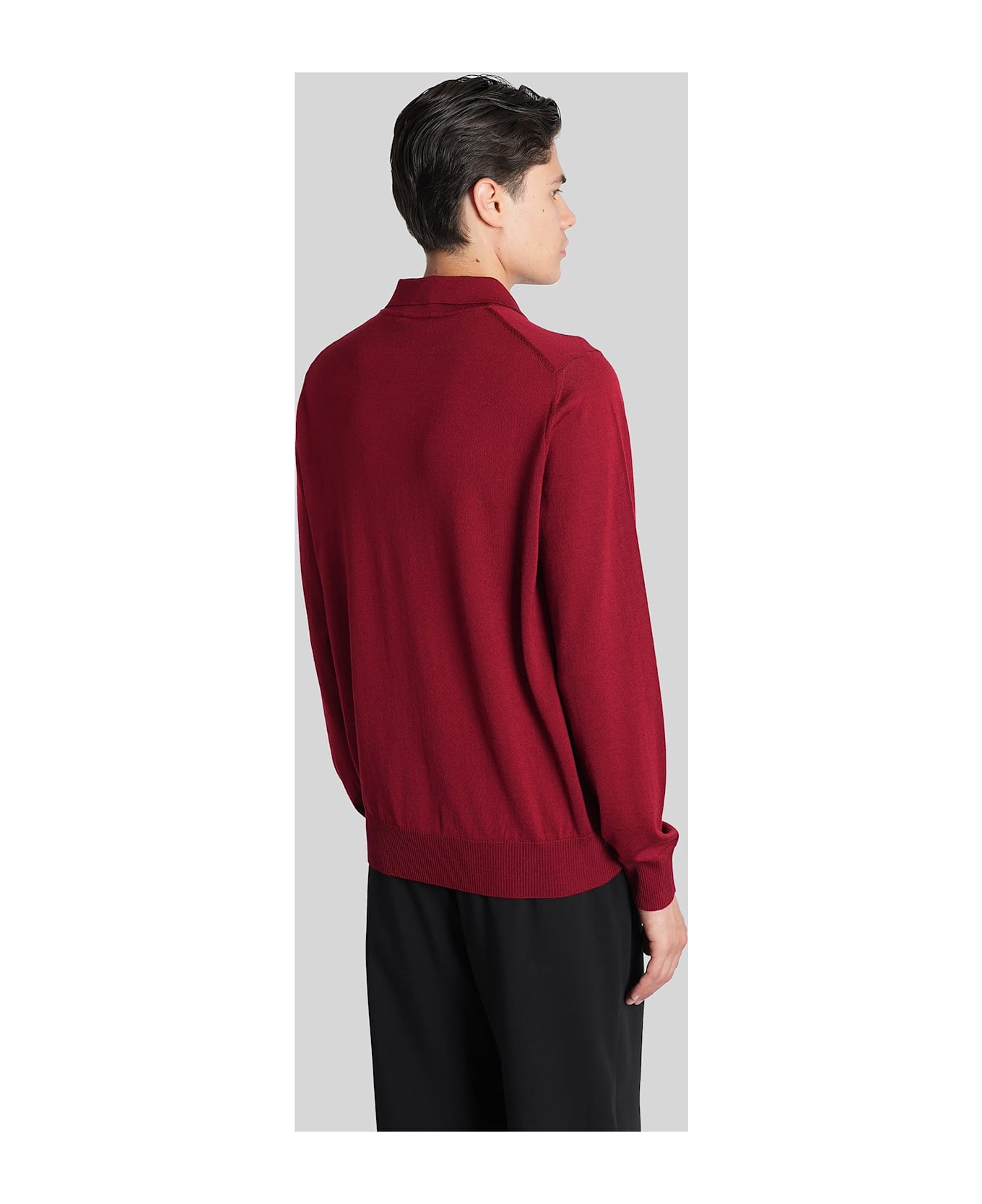 Emporio Armani Polo In Red Wool - red