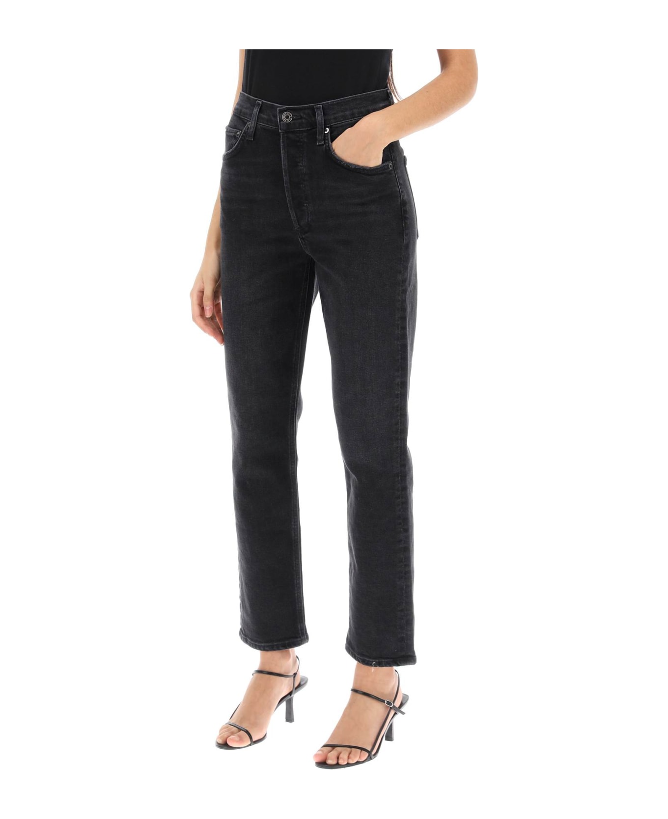 AGOLDE Riley High-waisted Jeans - PANORAMIC (Black)