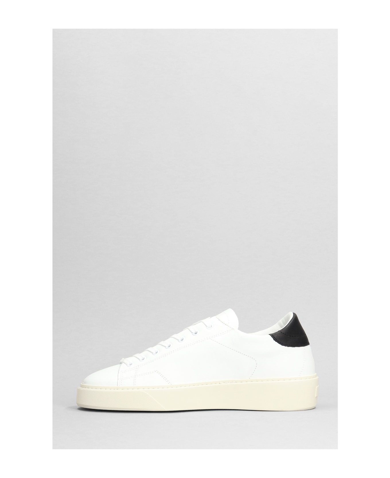 D.A.T.E. Levante Sneakers In White Leather D.A.T.E. - WHITE/BLACK