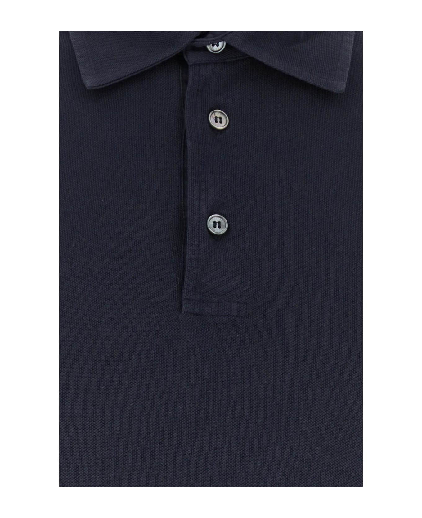 Fedeli Midnight Blue Piquet North Polo Shirt - BLUE シャツ