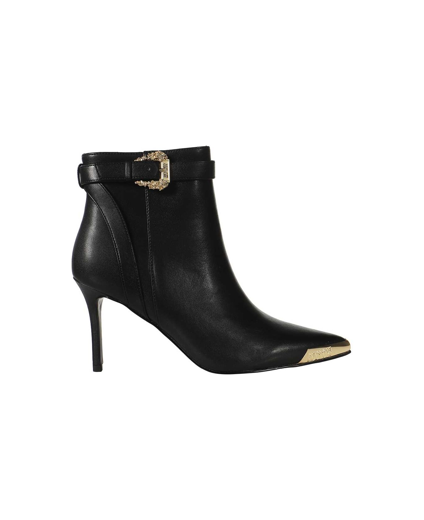 Versace Jeans Couture Leather Ankle Boots - black