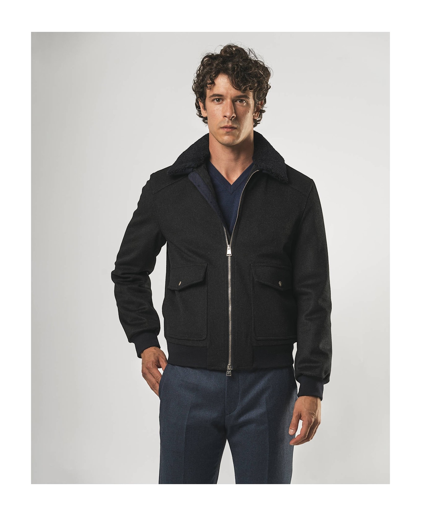 Larusmiani Aviator Jacket Transatlantic Jacket - MidnightBlue
