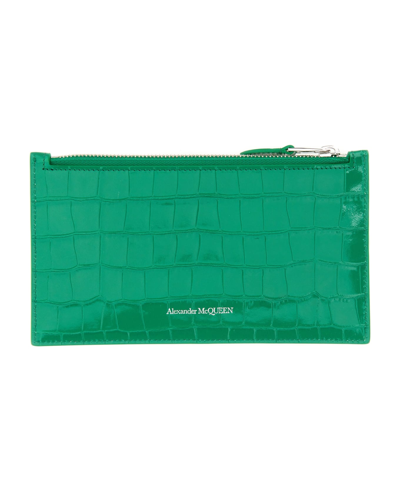 Alexander McQueen Flat Wallet With Zipper - Bright Green 財布
