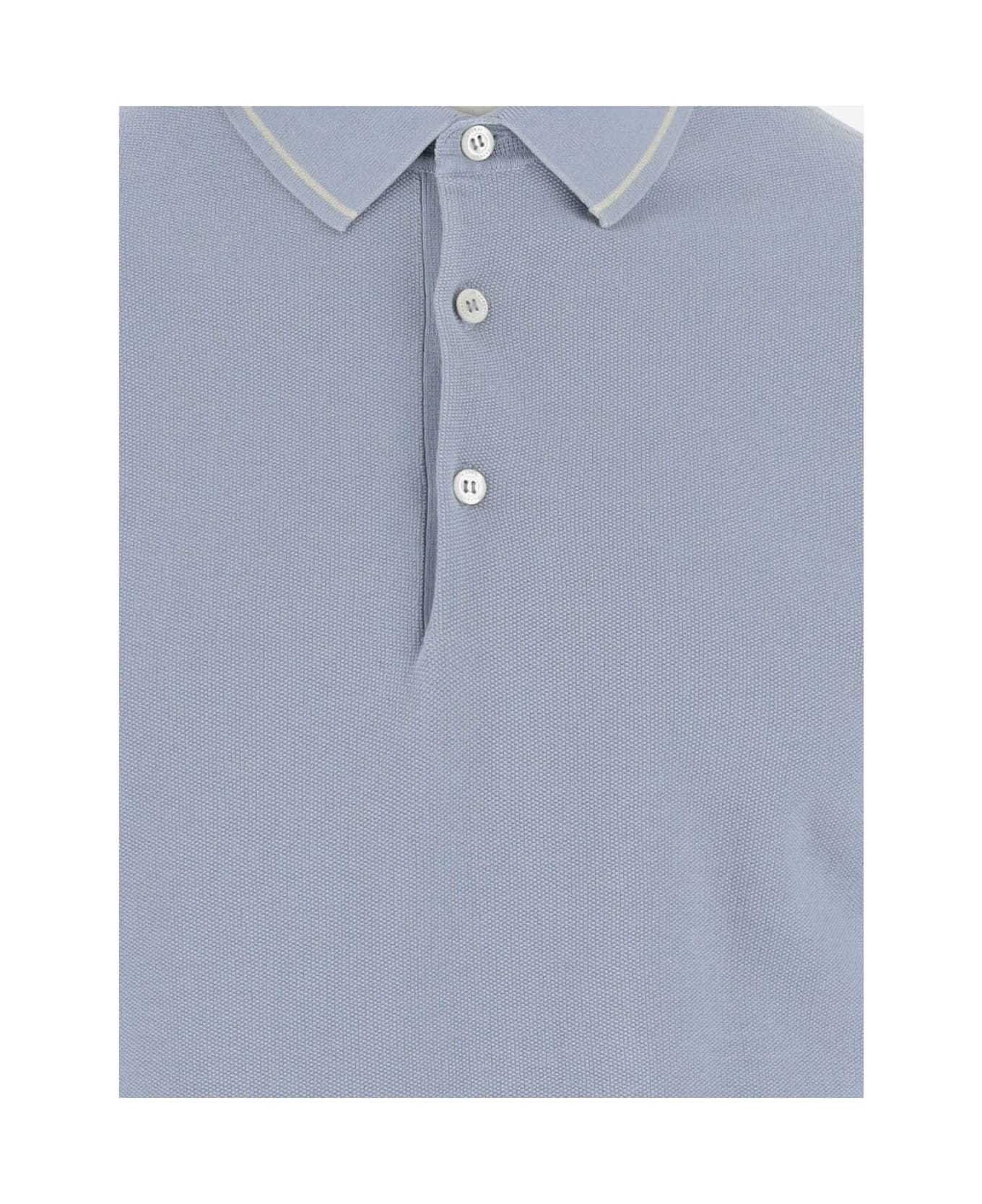 Aspesi Cotton Polo - Clear Blue