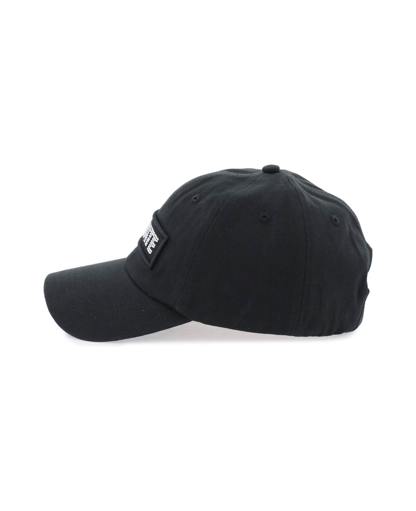 Rotate by Birger Christensen Cotton Baseball Loafers cap With Rhinestone Logo - BLACK (Black)