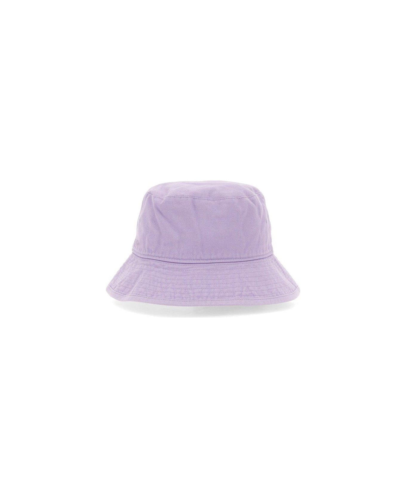 Acne Studios Logo Embroidered Slip-on Bucket Hat - PURPLE