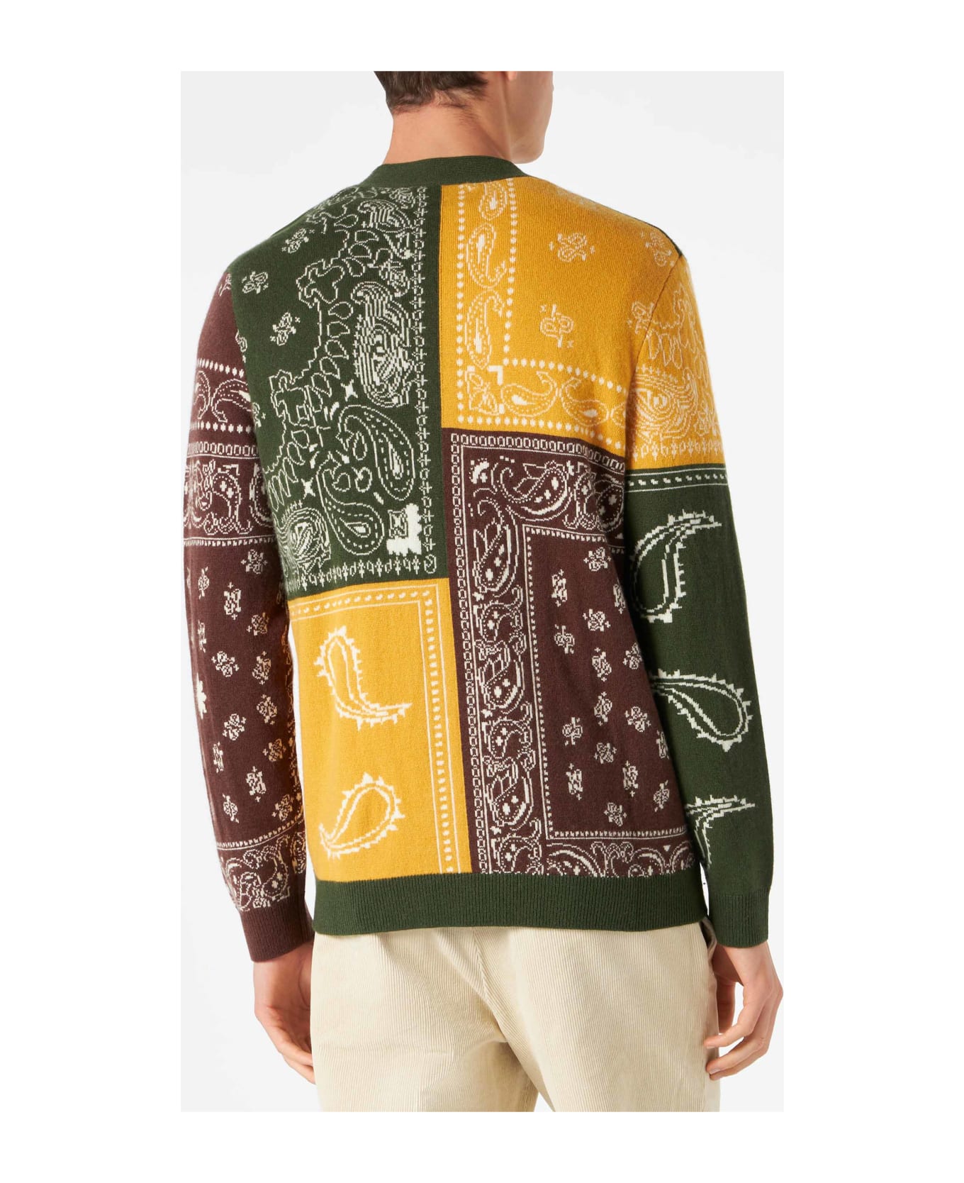 MC2 Saint Barth Man Cardigan With Bandanna Print