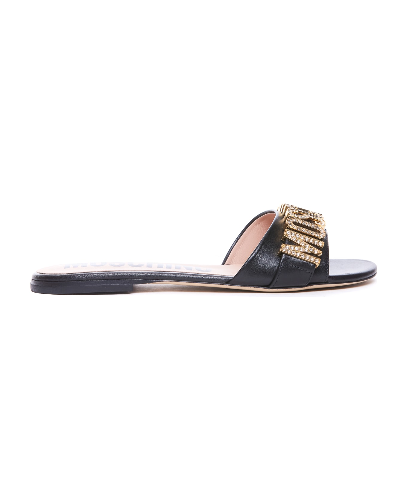 Moschino Maxi Lettering Sandals - Black