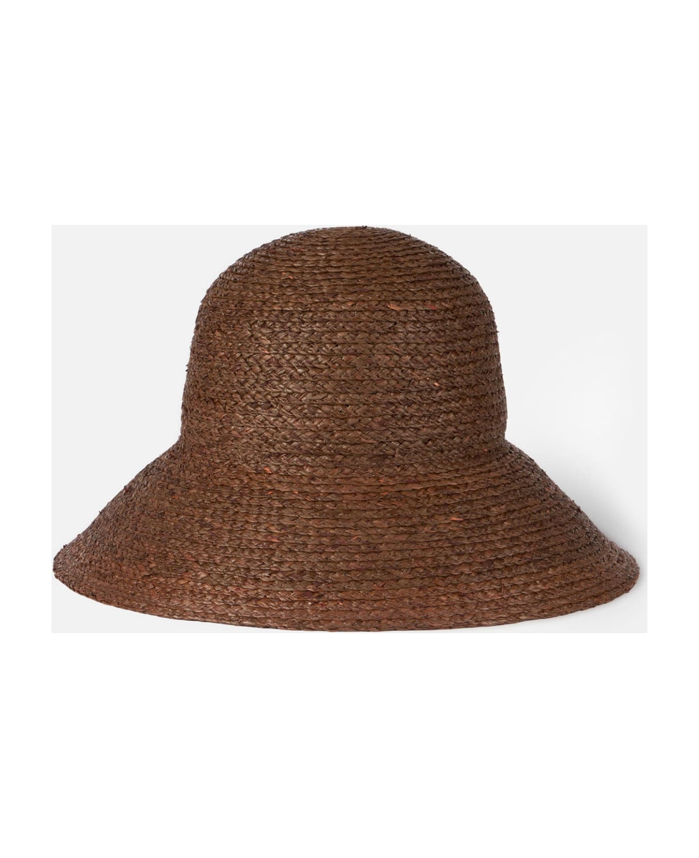 MC2 Saint Barth Woman Straw Light Brown Bucket With Front Embroidery - BROWN