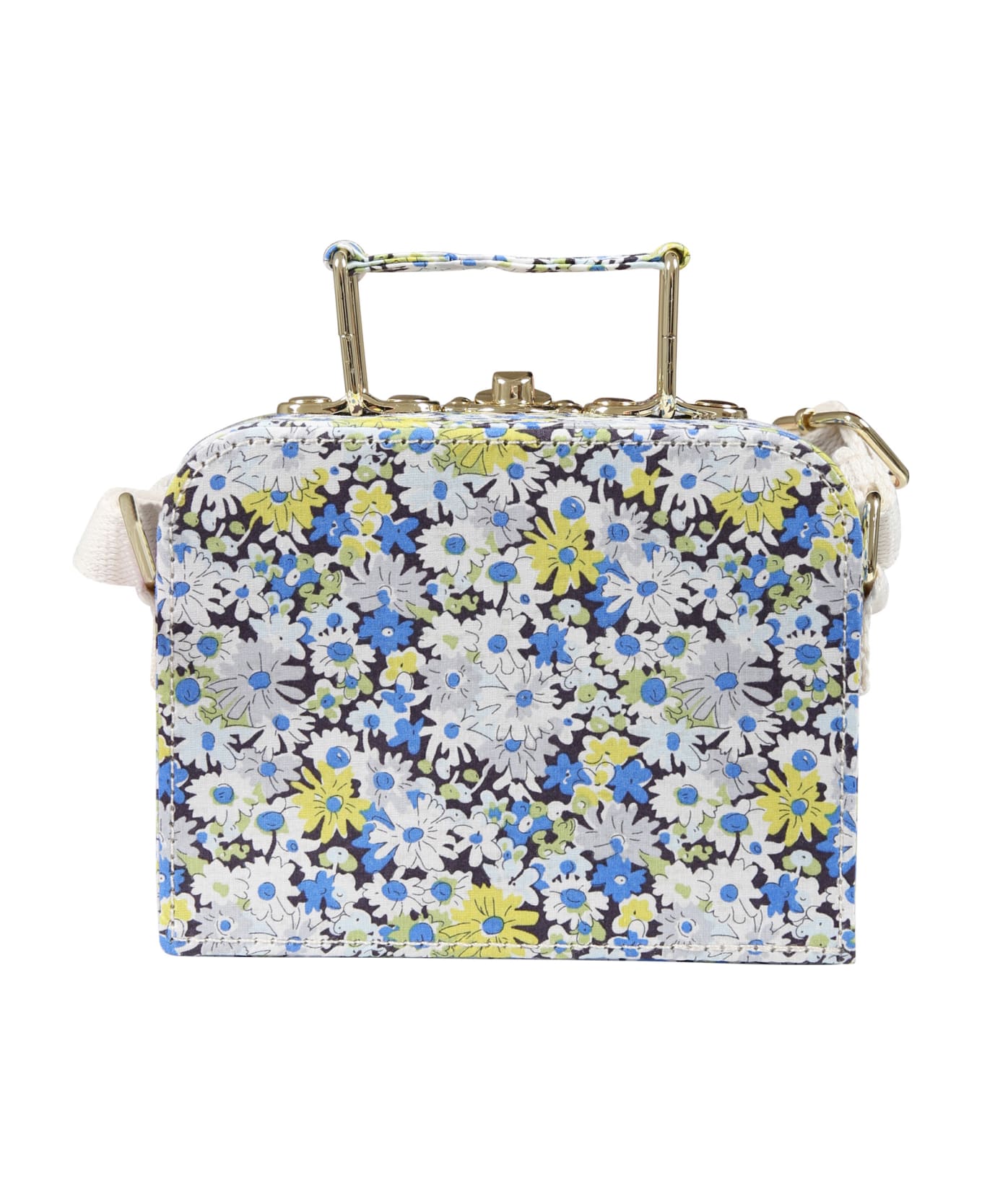 Bonpoint Light Blue Bag For Girl With Floral Pattern - Light Blue