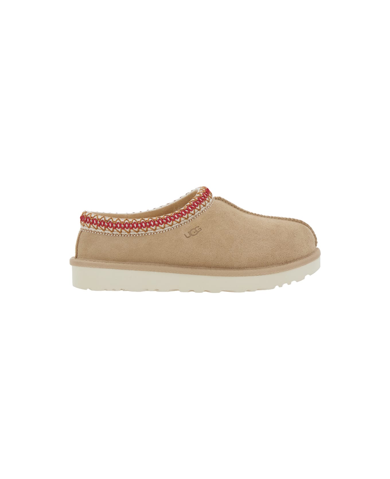 UGG Tasman Beige Plaited Hem Mules In Suede Woman - Beige