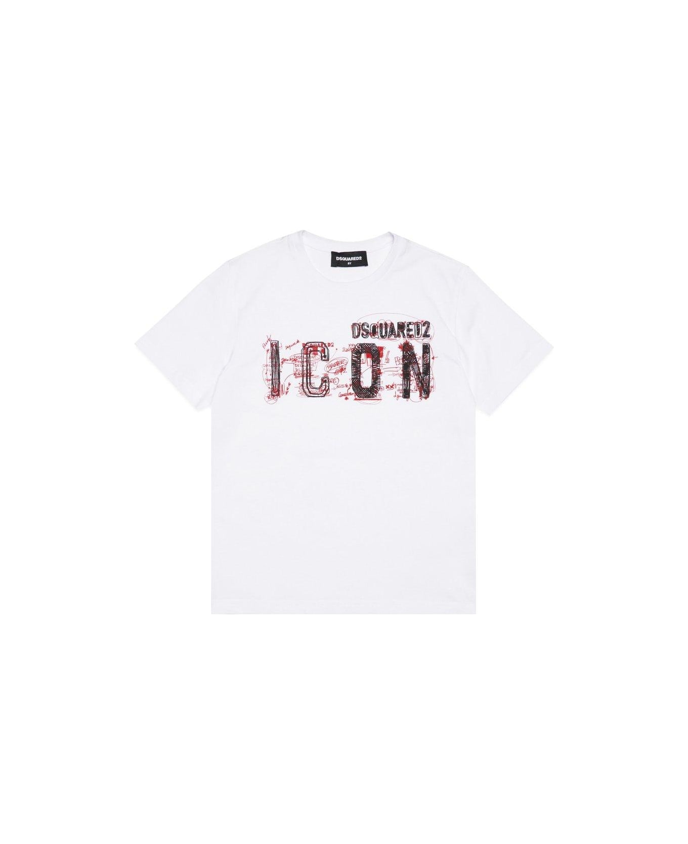 Dsquared2 Icon-printed Crewneck T-shirt - White Tシャツ＆ポロシャツ