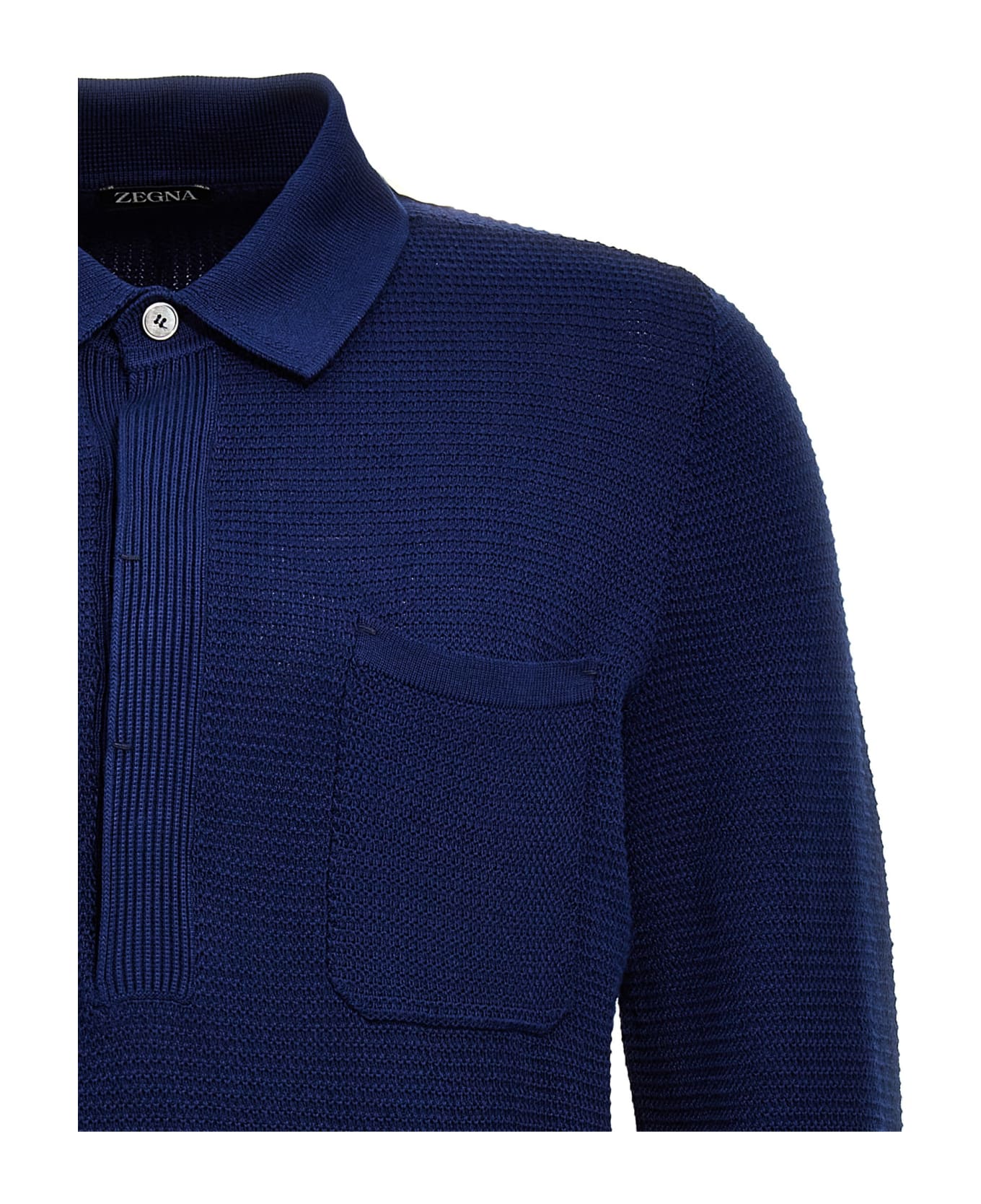 Zegna Polo Sweater - Blue ポロシャツ