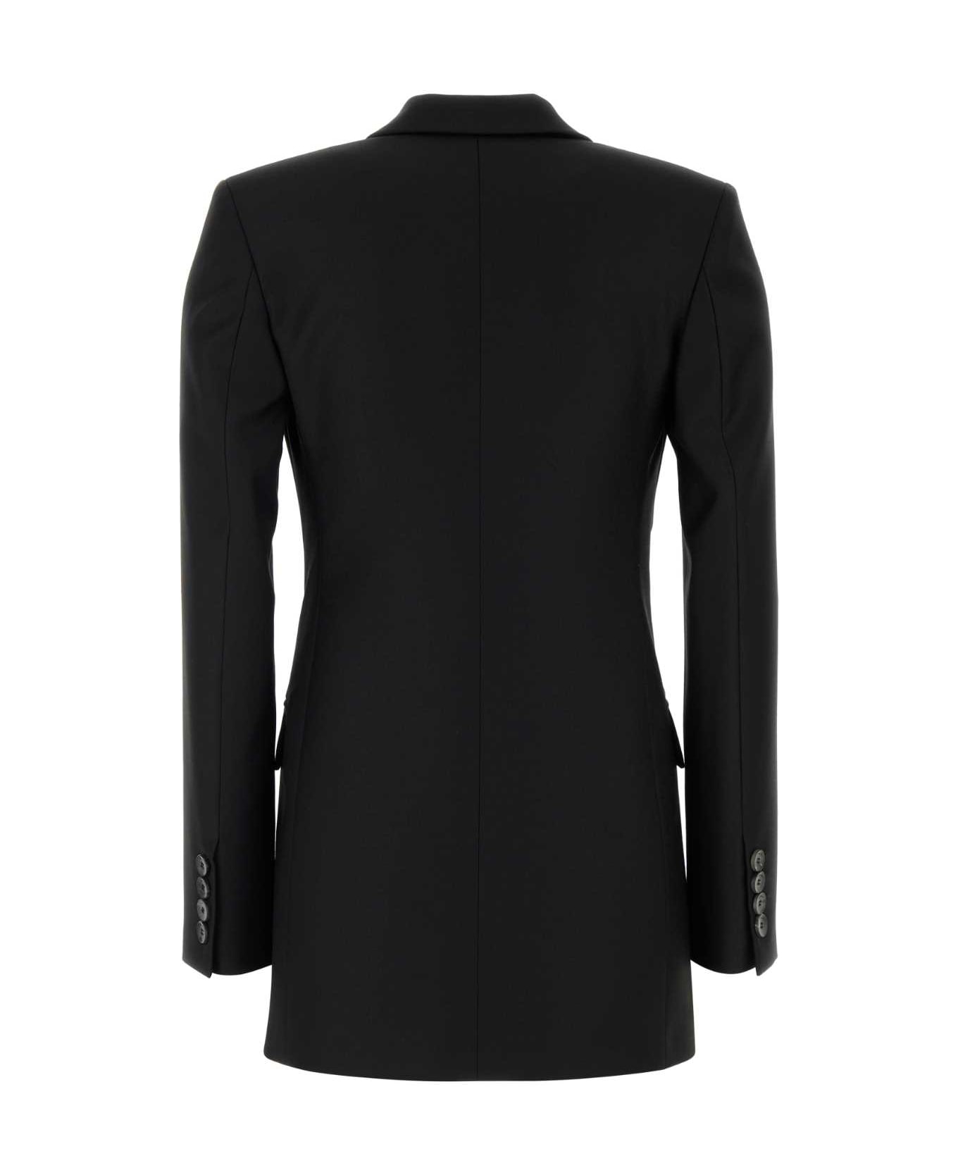 Blumarine Black Stretch Polyester Blend Blazer - Black