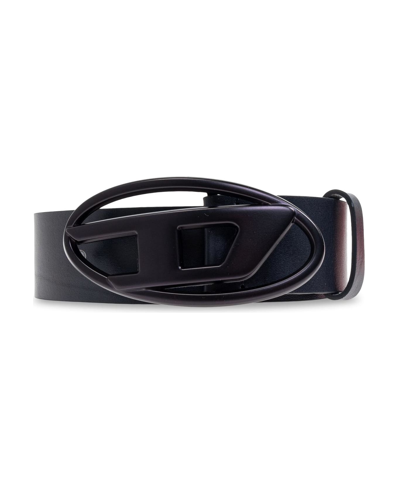 Diesel Belt Oval D Logo B - BLACK