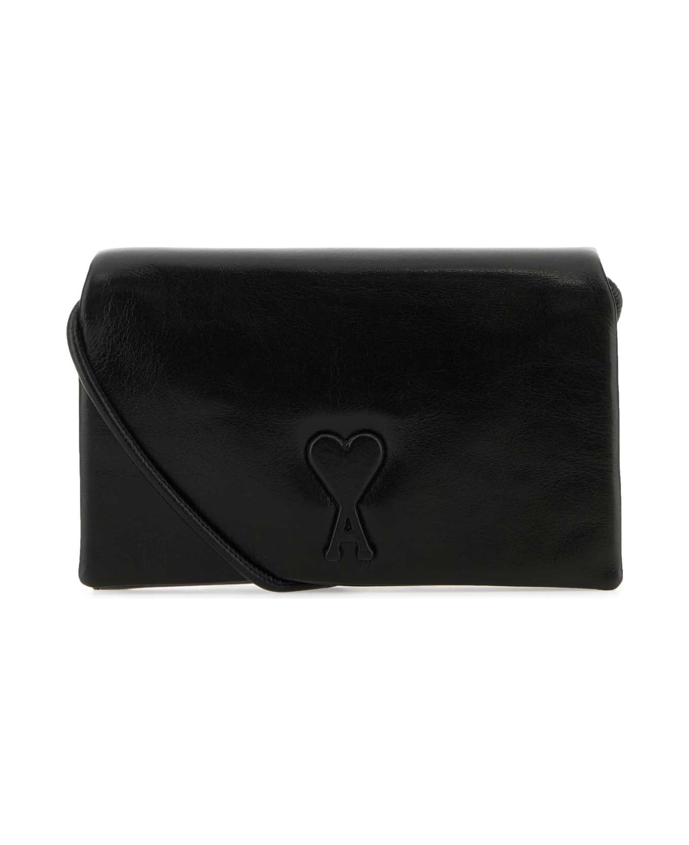 Ami Alexandre Mattiussi Black Leather Voulez-vous Wallet - Black 財布