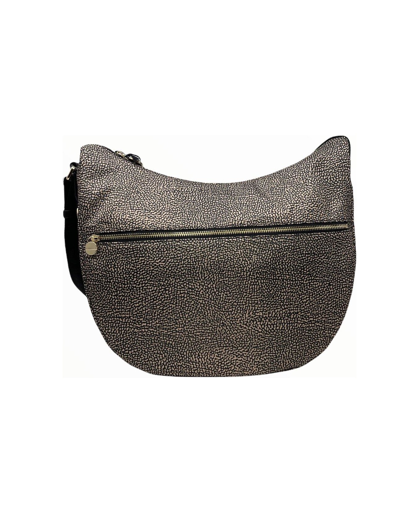 Borbonese Zipped Medium Shoulder Bag Borbonese - NATURAL