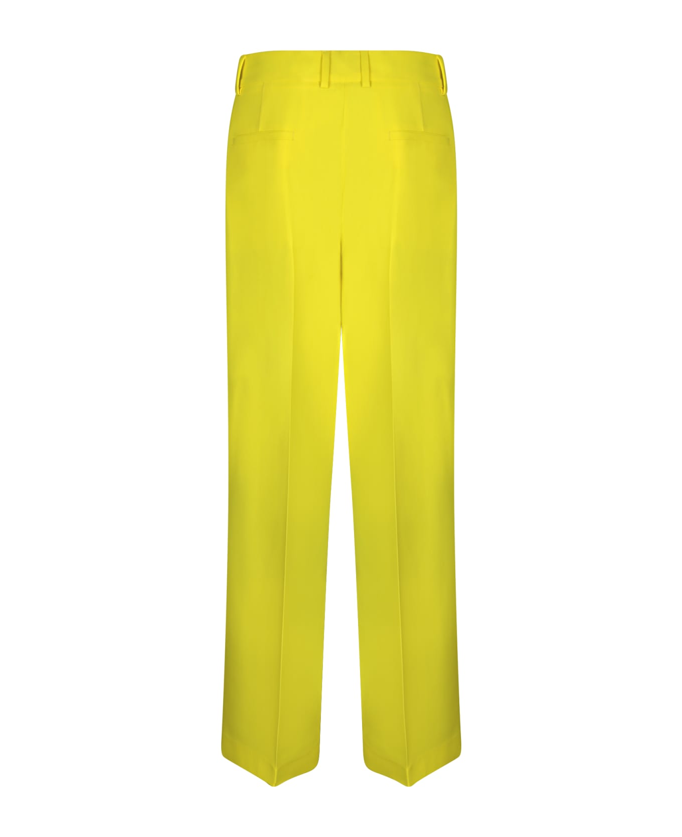 MSGM White Tailored Trousers - Yellow ボトムス