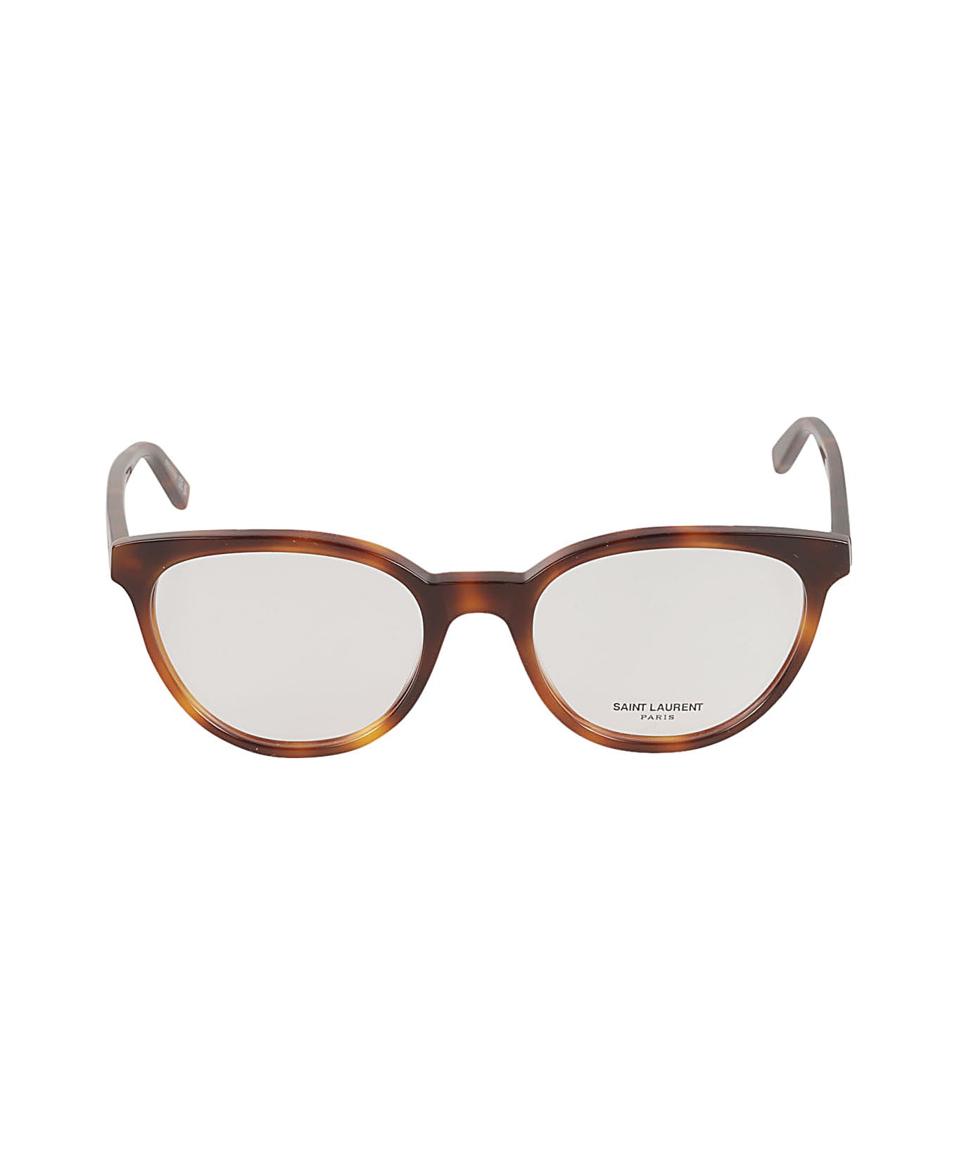 Saint Laurent Eyewear Round Frame Flame Effect Glasses - Havana/Transparent