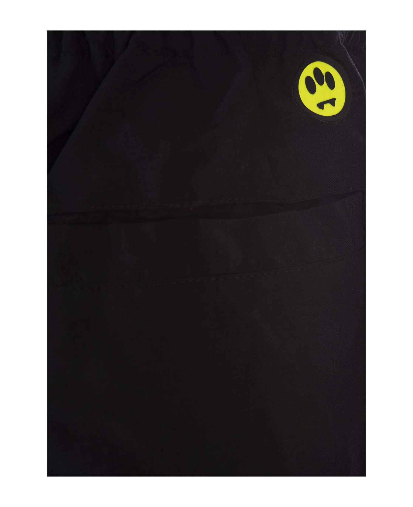 Barrow Black Wide-leg Track Pants With Logo - Black