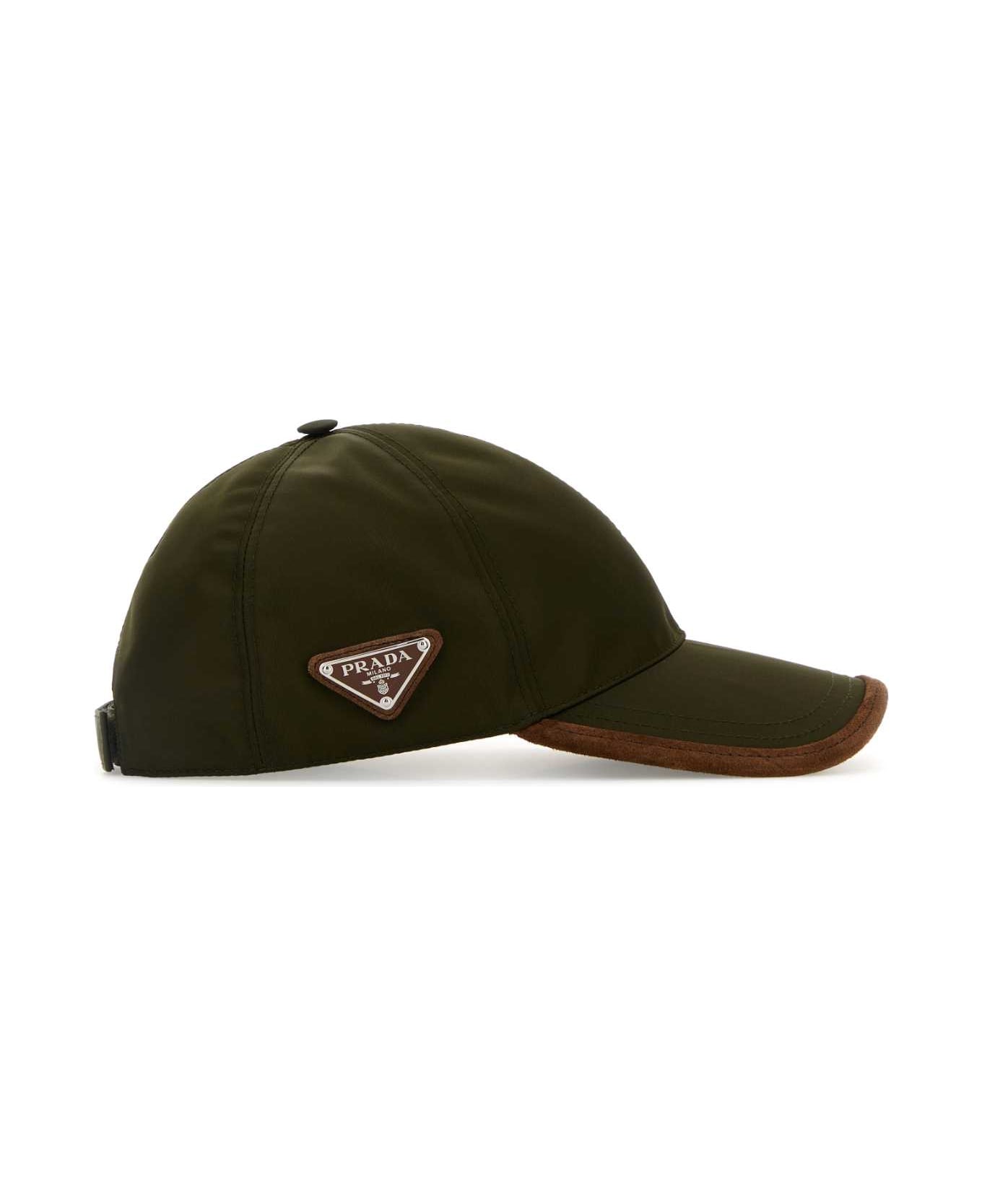 Prada Olive Green Re-nylon Baseball Cap - MUSCHIOCACAO