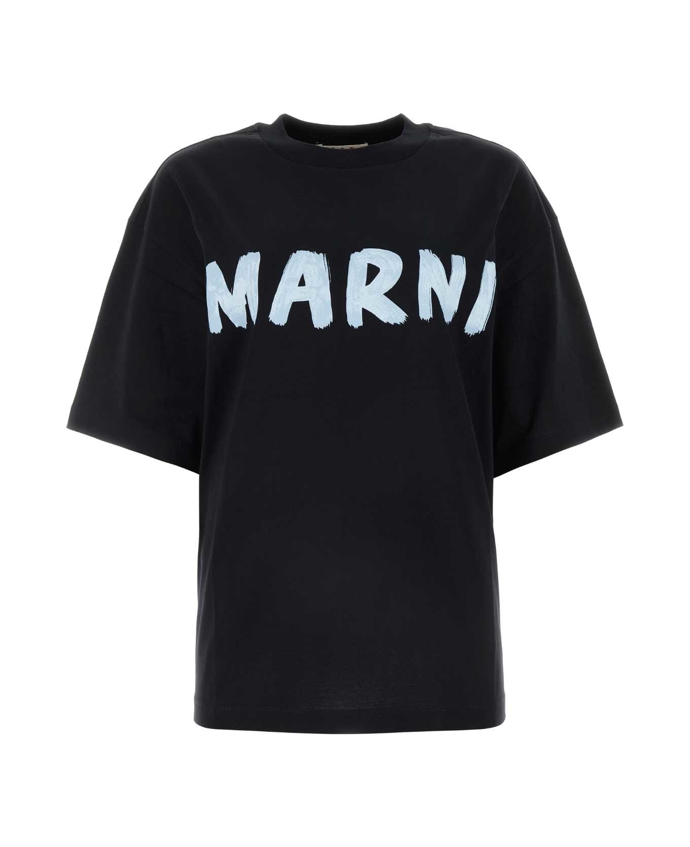 Marni Black Cotton Oversize T-shirt - BLACK