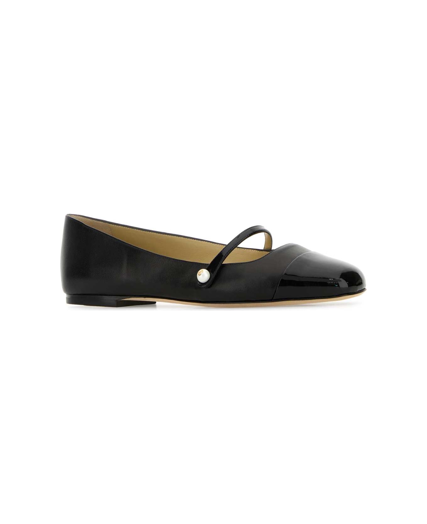 Jimmy Choo Black Nappa Leather Ballerinas - BLACKBLACK