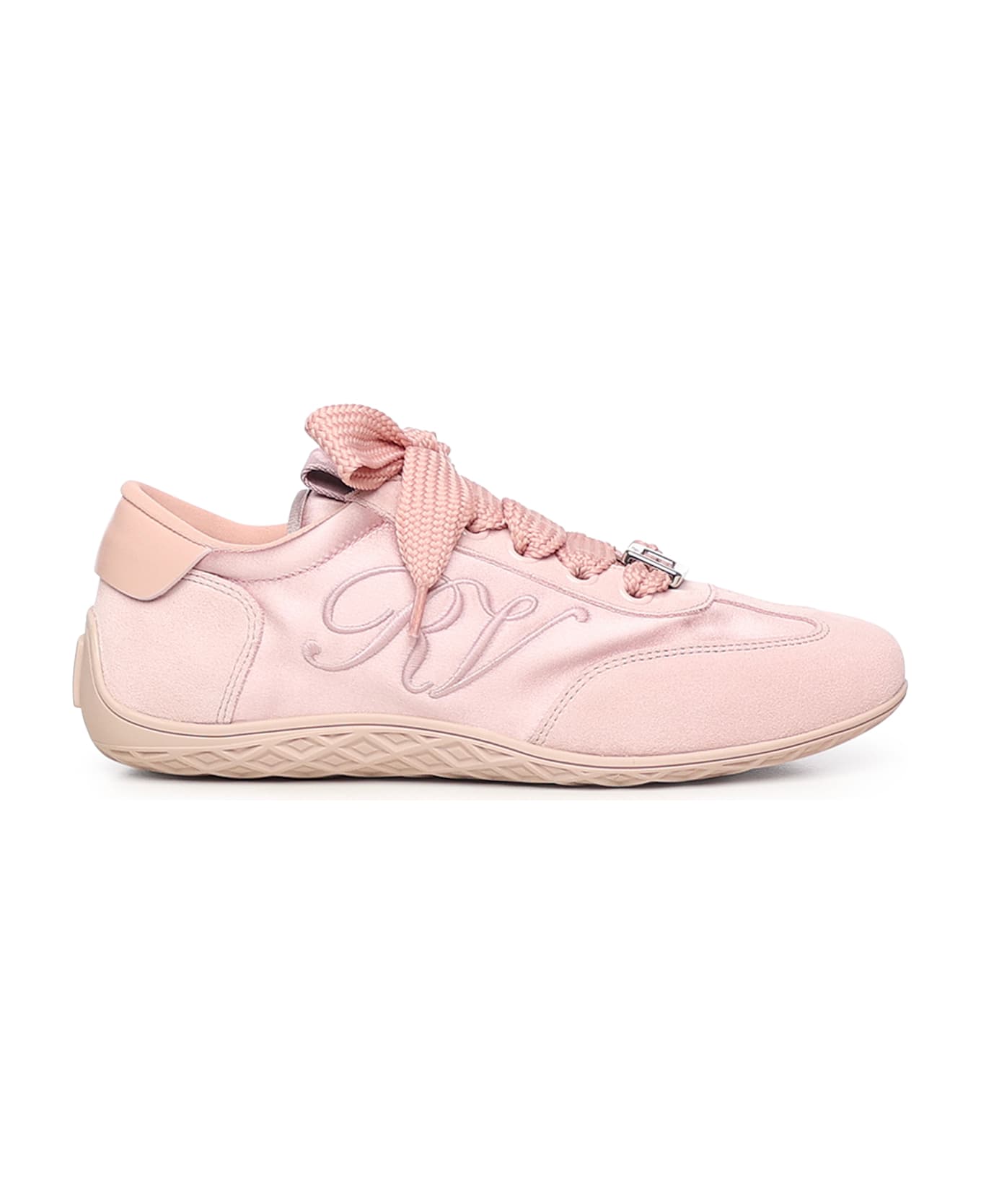 Roger Vivier Viv Low Suede Sneakers - Pink