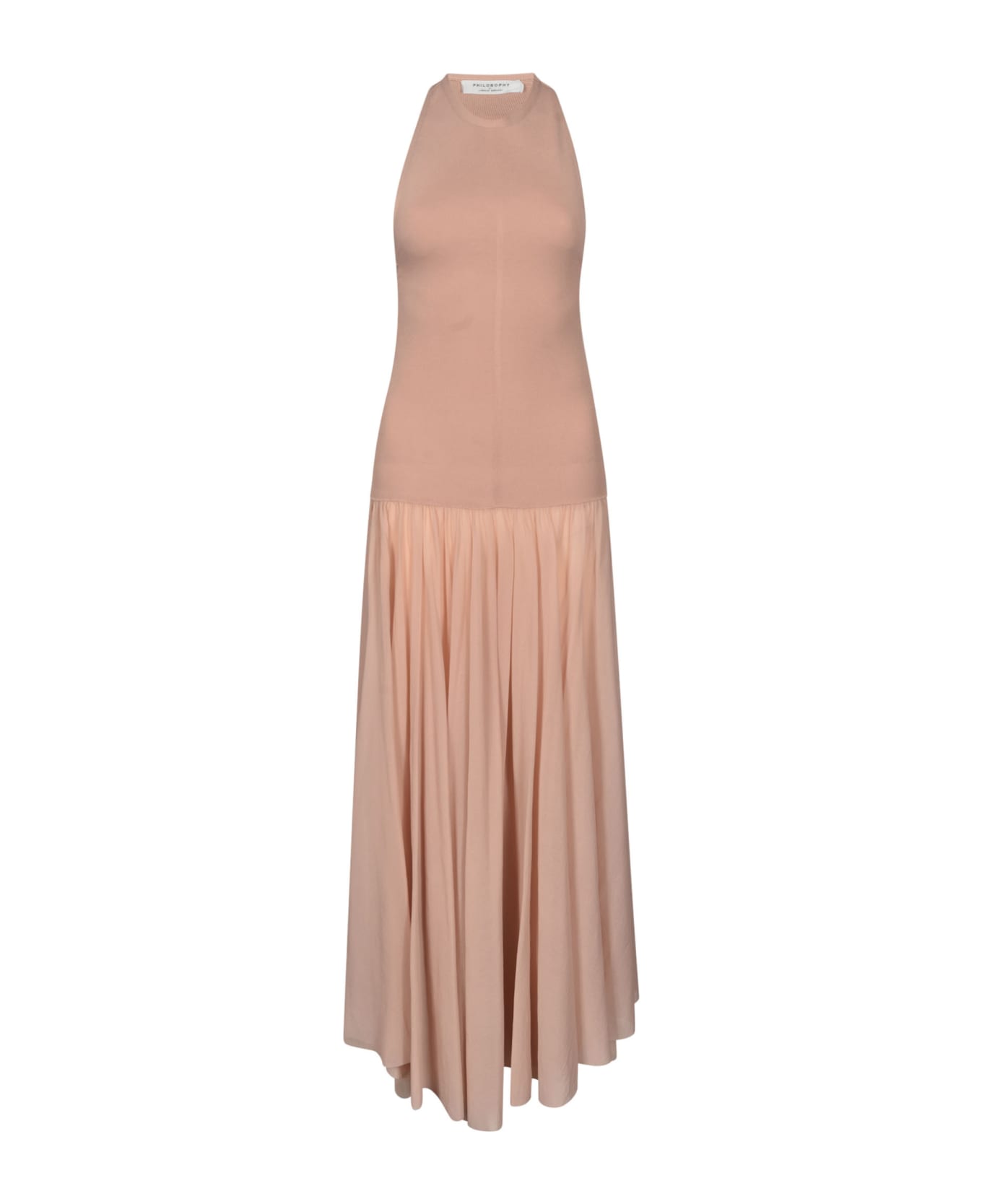 Philosophy di Lorenzo Serafini Pleated Skirt Sleeveless Dress - Sand